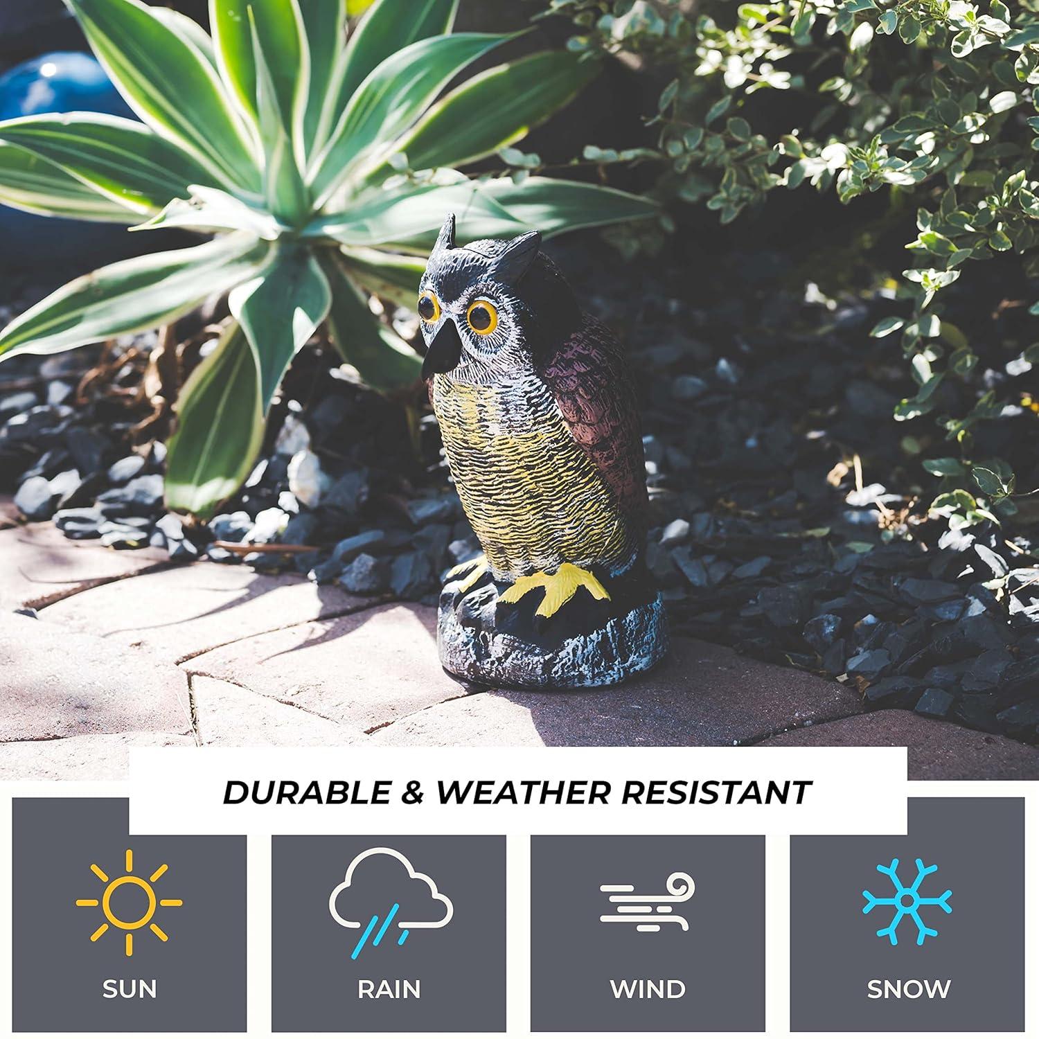 2Pack Fake Owl Decoy to Keep Birds Away Garden Decoration Bird Scare Devices for Garden Outdoor Yard