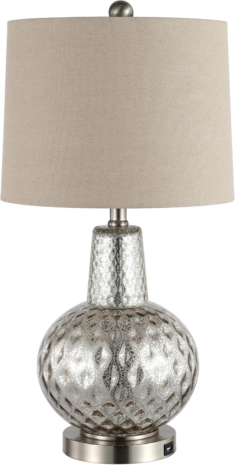 Atlas Table Lamp W/ USB Port - 23.5 Inch Height - TBL4201 - Mercury - Safavieh