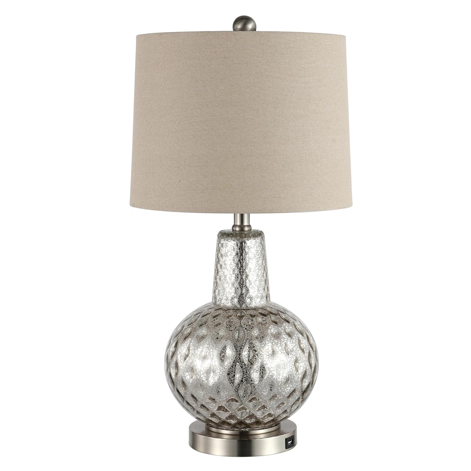 Atlas Table Lamp W/ USB Port - 23.5 Inch Height - TBL4201 - Mercury - Safavieh