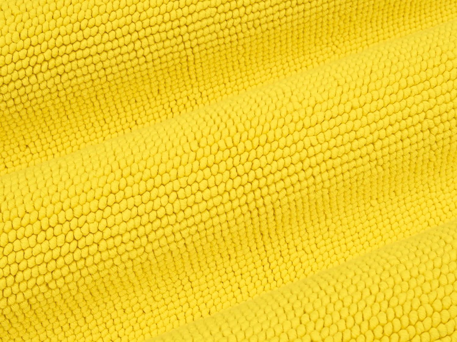 American Soft Linen 100% Cotton Bath Mat Rugs, 20x34 inches Slip Resistant Bottom Base Bath Mats for Bathroom, Yellow