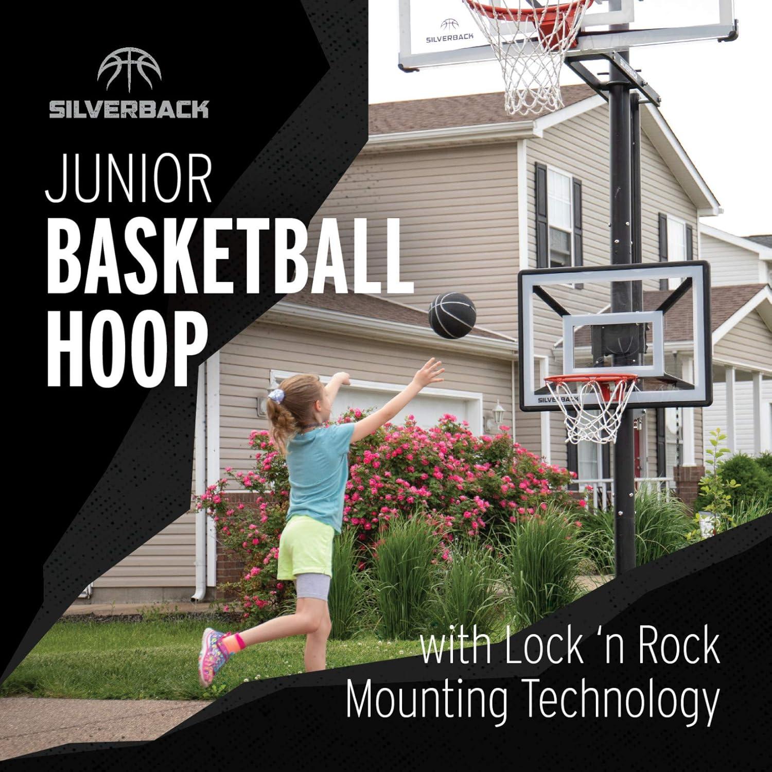 Silverback Junior Youth 33" Basketball Hoop with Lock ‘n Rock Mounting Technology Mounts to Round and Vertical Poles