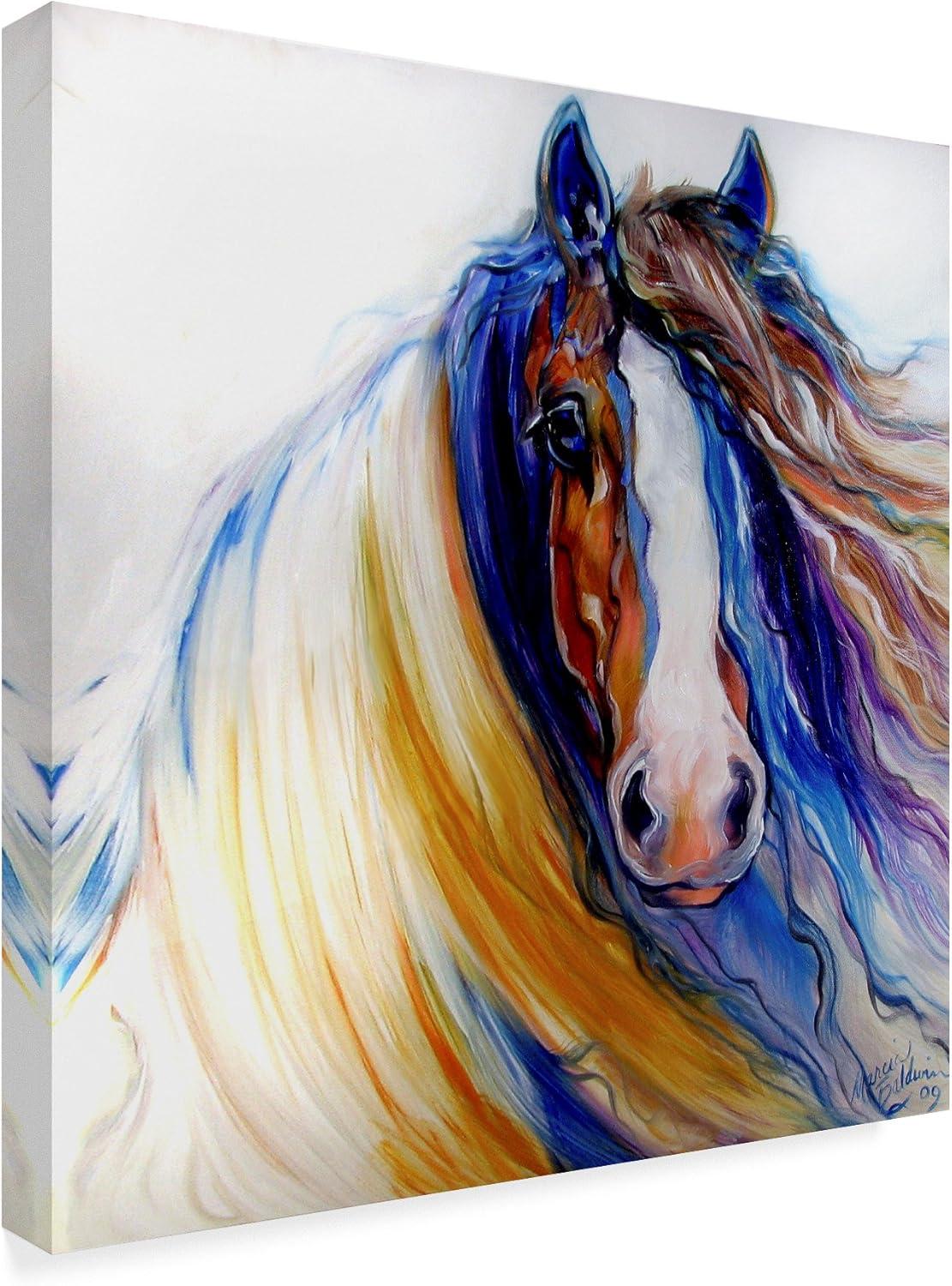 Trademark Fine Art -Marcia Baldwin 'Gypsy Vanner Rouge' Canvas Art - 14''x14''