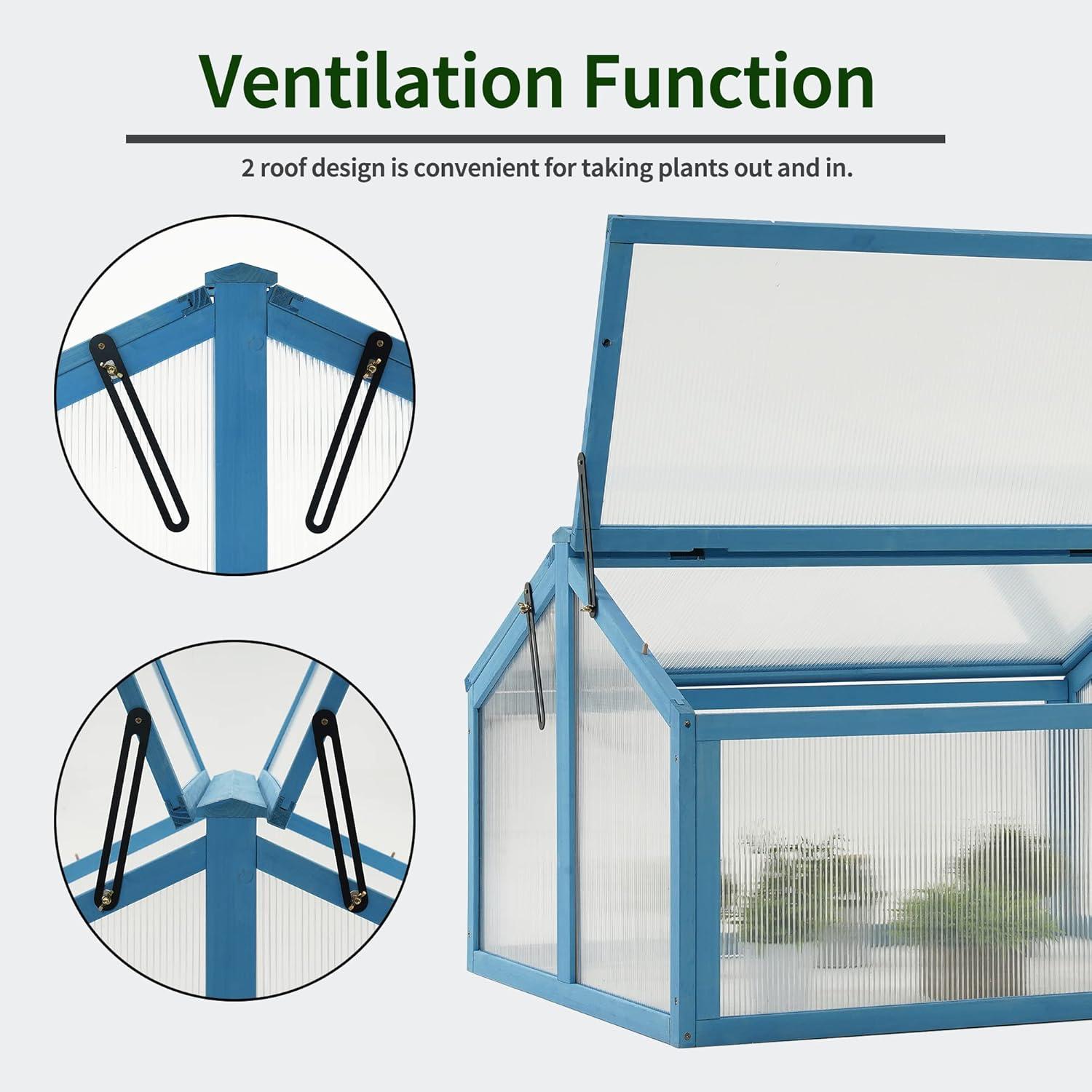 MCombo 35.4" W x 31.5" D Double Box Wooden Greenhouse Cold Frame