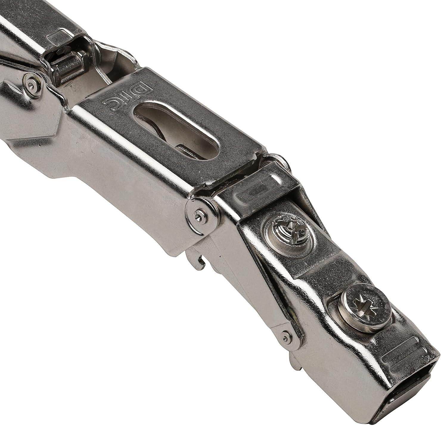 DTC Bi-Fold Corner, Lazy Susan Self Closing 135-Degree Kitchen Cabinet Door Hinge, Nickel Plated