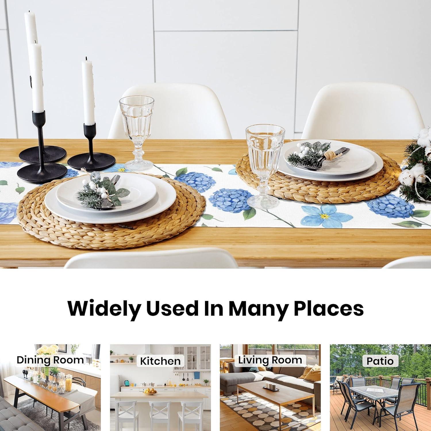 Lemon Burlap Table Runner Seasonal Spring Fall Kitchen Dining Linen Table Decoration for Indoor Outdoor Home Party Dinner 13x72 Inch