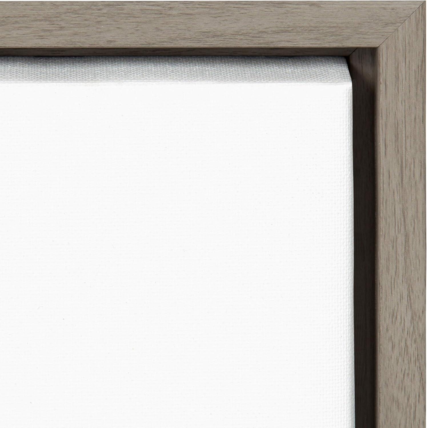 Kate and Laurel Sylvie Modern Meeting Forms Framed Canvas by Statement Goods, 18x24, Gray