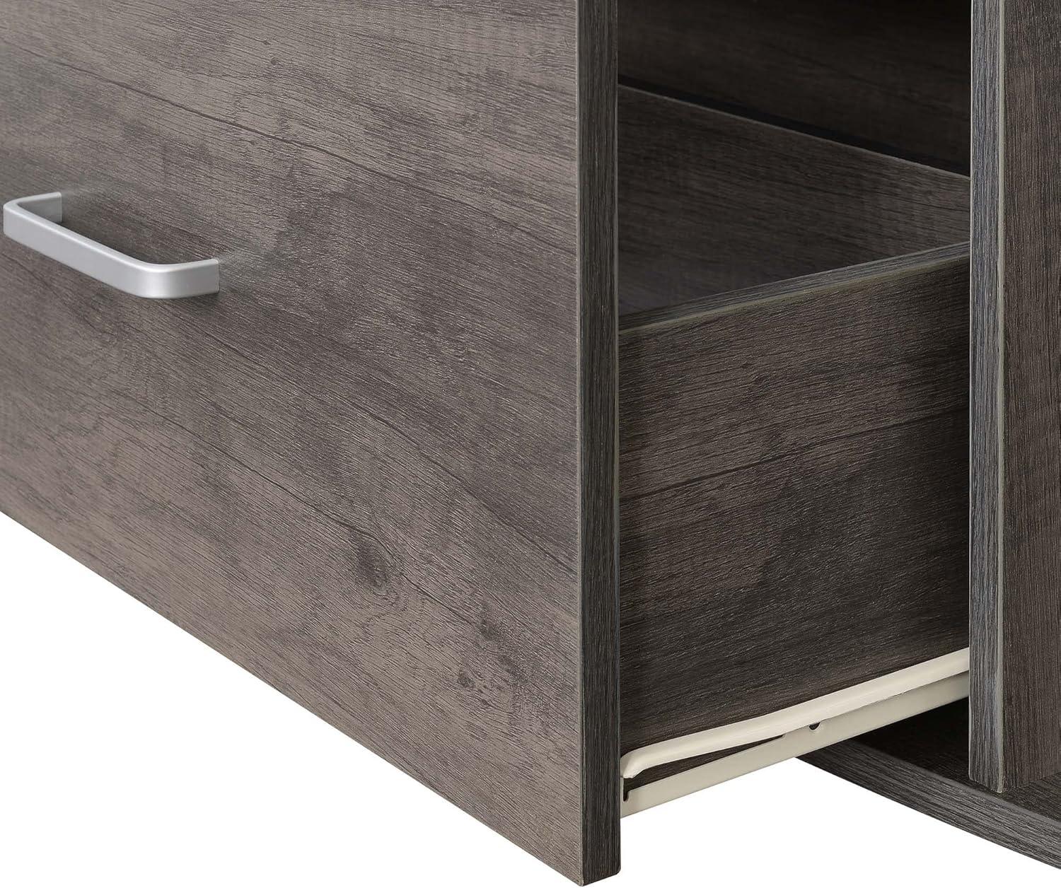 Convenience Concepts Graystone 60 inch 1 Drawer TV Stand with Shelves, Charcoal Gray/Black