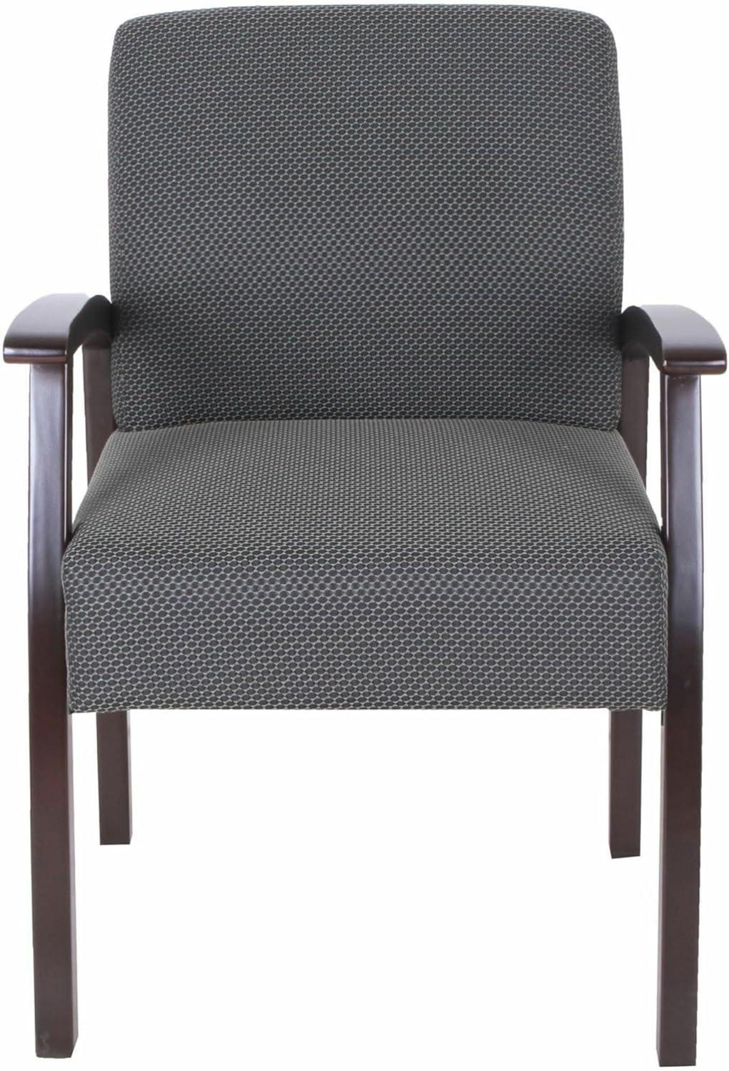 Lorell Guest Chairs 24"x25"x35-1/2" Charcoal/Espresso frame 68555