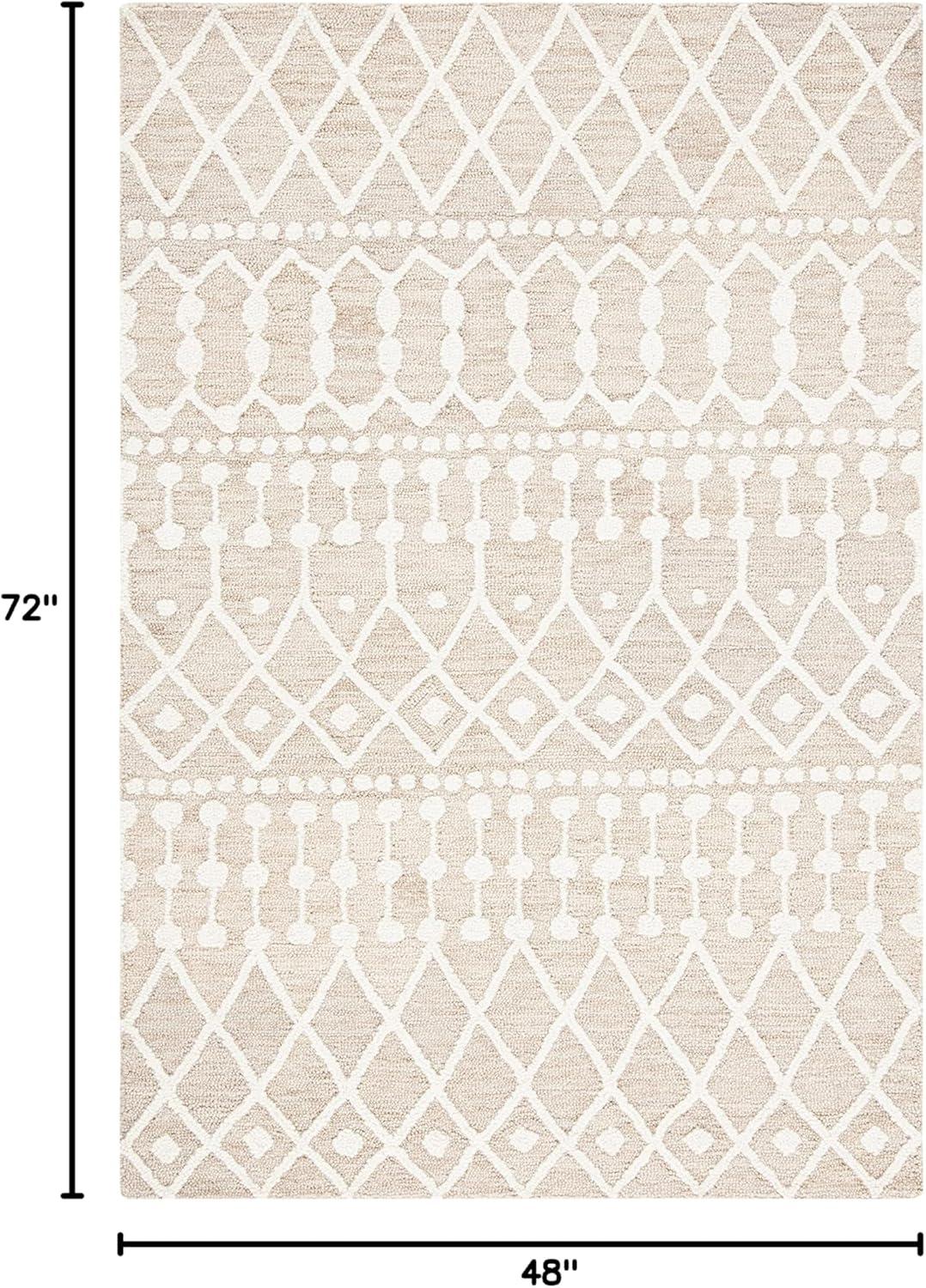 Blossom BLM115 Hand Tufted Area Rug - Beige/Ivory - 4'x6' - Safavieh.