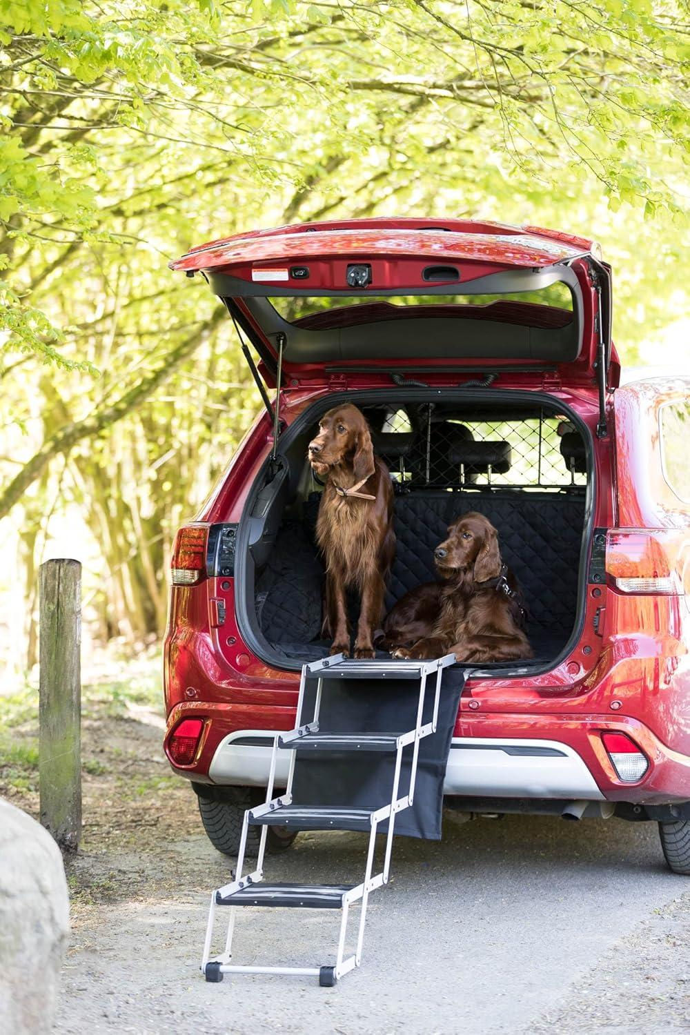 TRIXIE TRIXIE Heavy Duty Foldable 4 Step Pet Stairs, Lightweight Aluminum Portable Steps