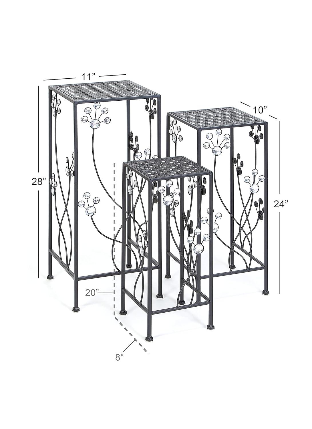 Set of 3 Modern Iron Square Plant Stands - Olivia & May