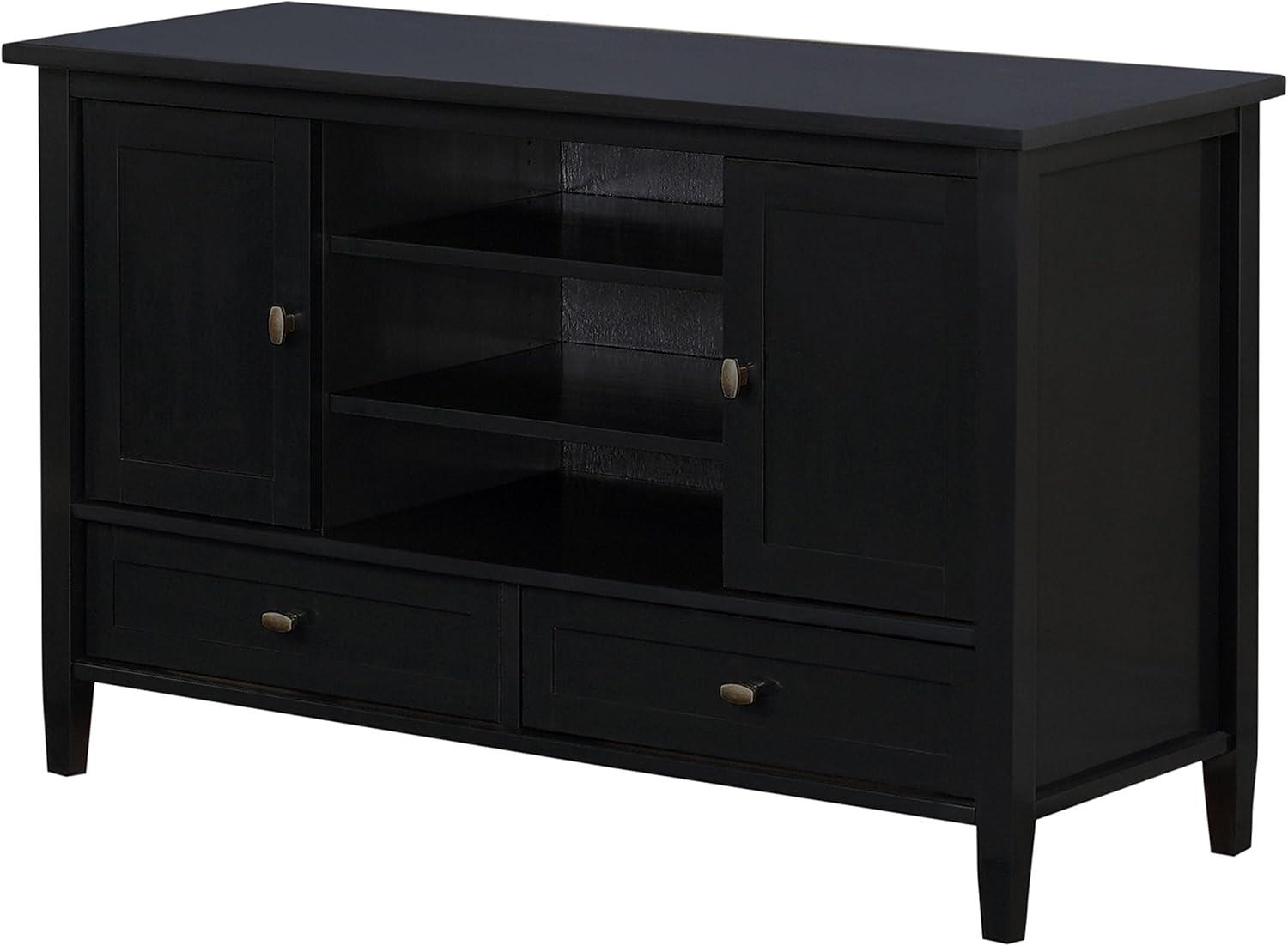 Simpli Home Warm Shaker 47"W Solid Wood TV Stand for TVs up to 55" with 2 Storage Cabinets and 2 Drawers