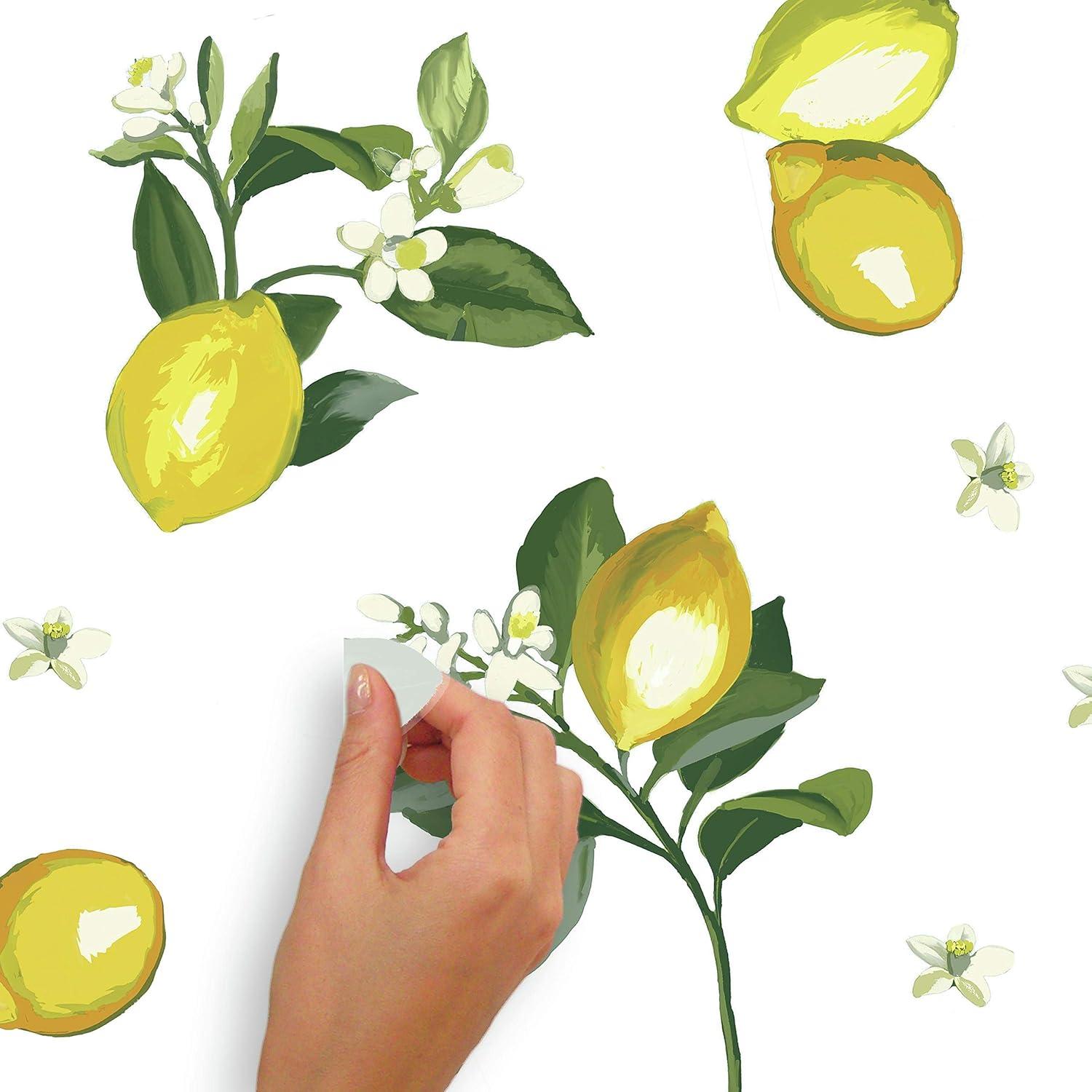 Lemon Peel and Stick Giant Wall Decal - RoomMates: Citrus Decor, Vinyl, Self-Adhesive, 40pc