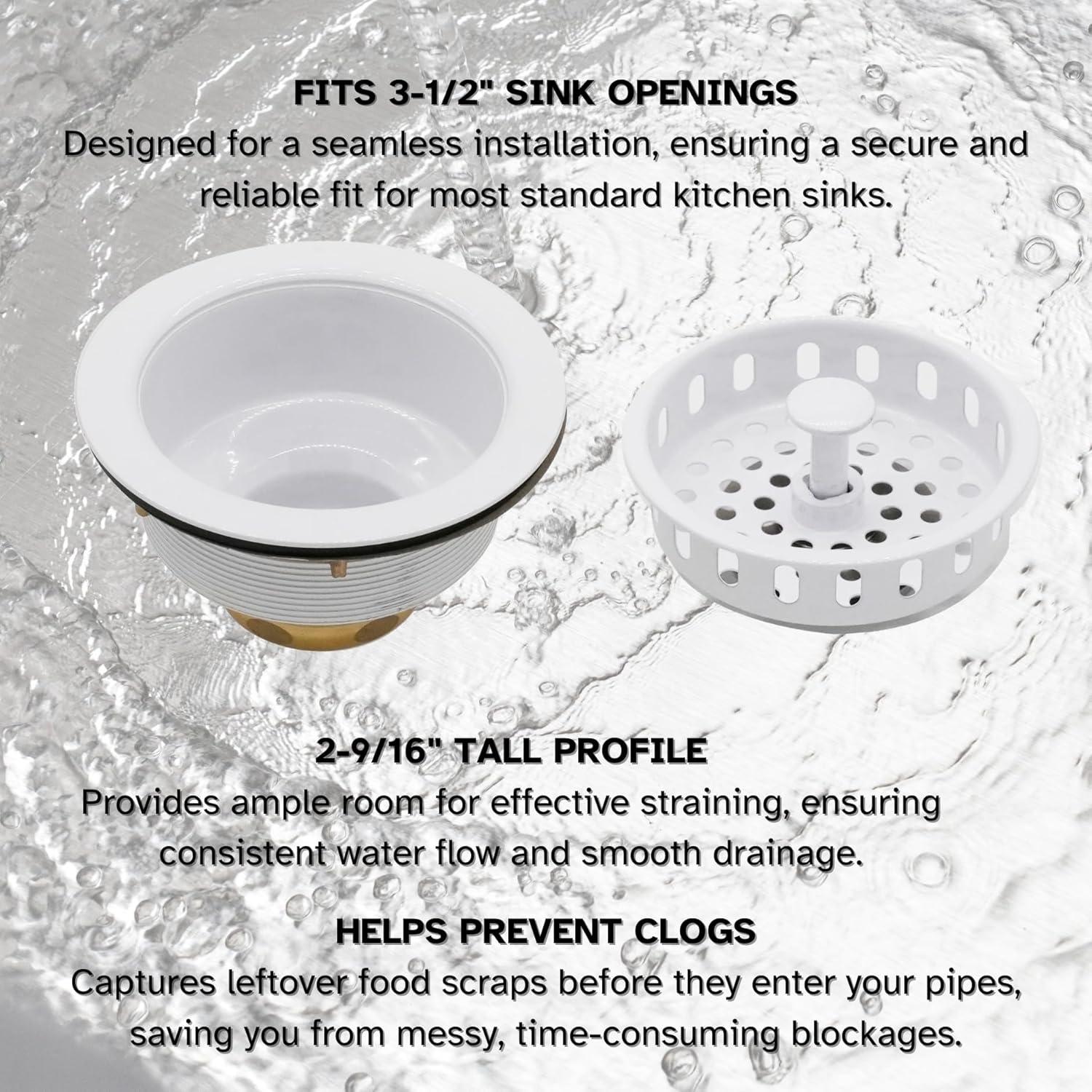 Solid Brass Style Kitchen Sink Basket Strainer