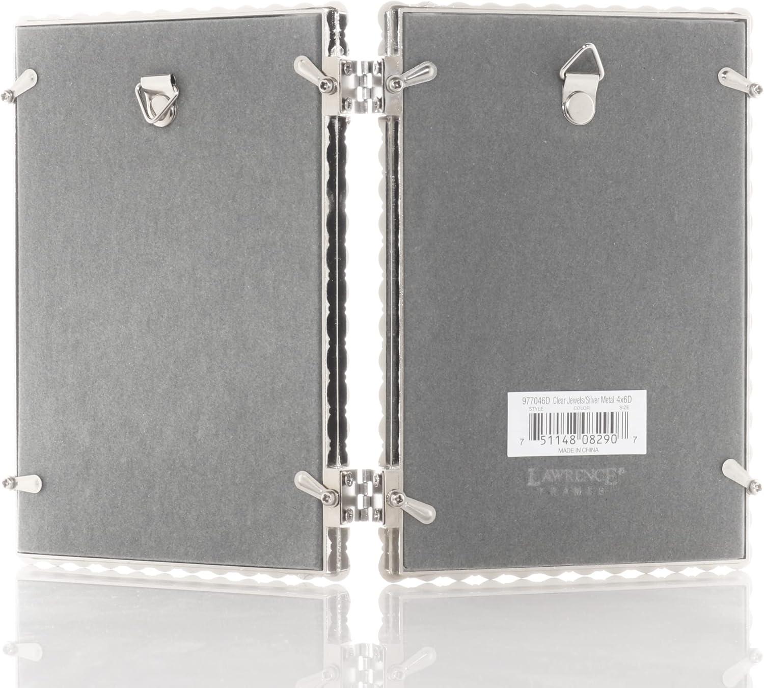 4x6 Silver Metal Sparkle Double Frame - Clear Brilliance