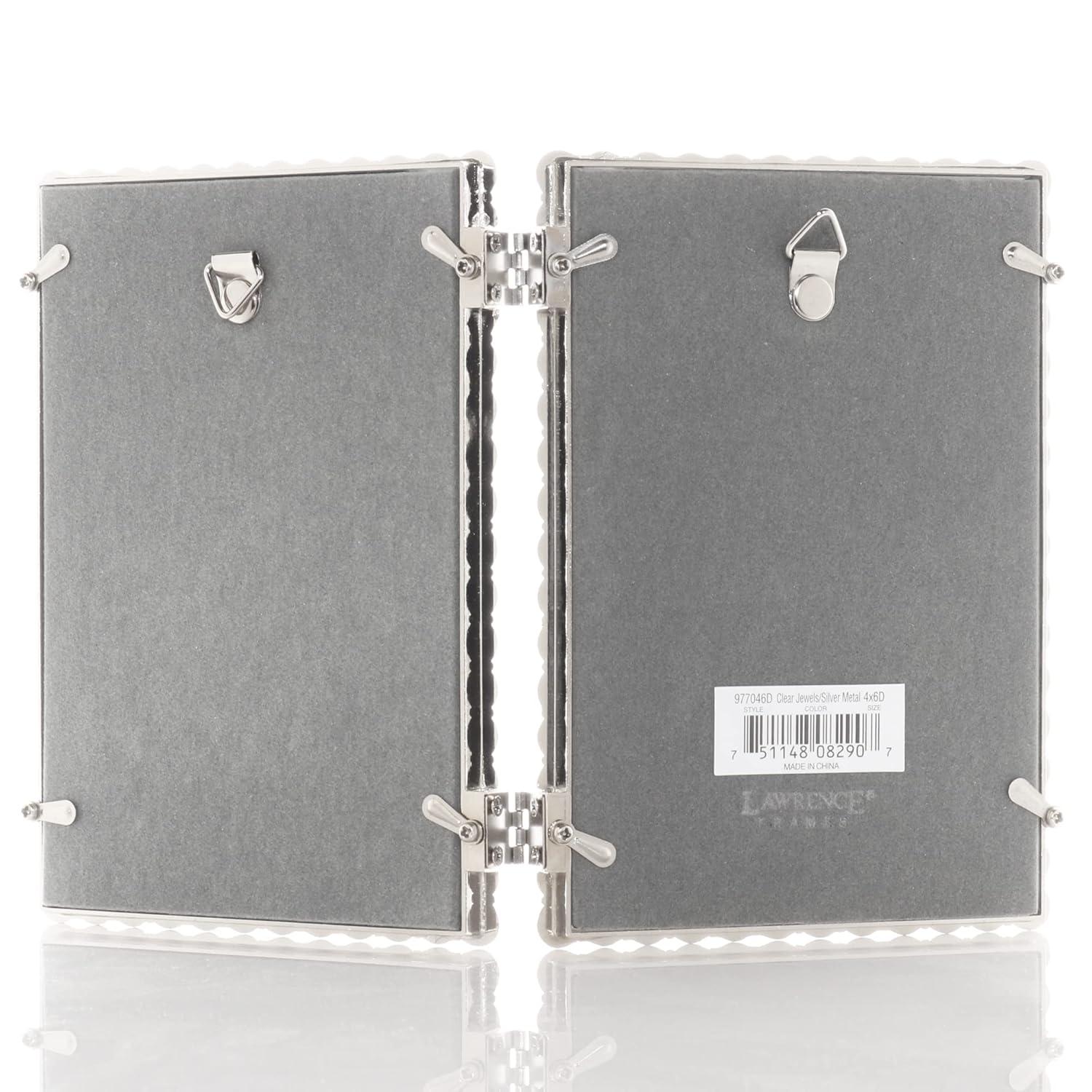 4x6 Silver Metal Sparkle Double Frame - Clear Brilliance