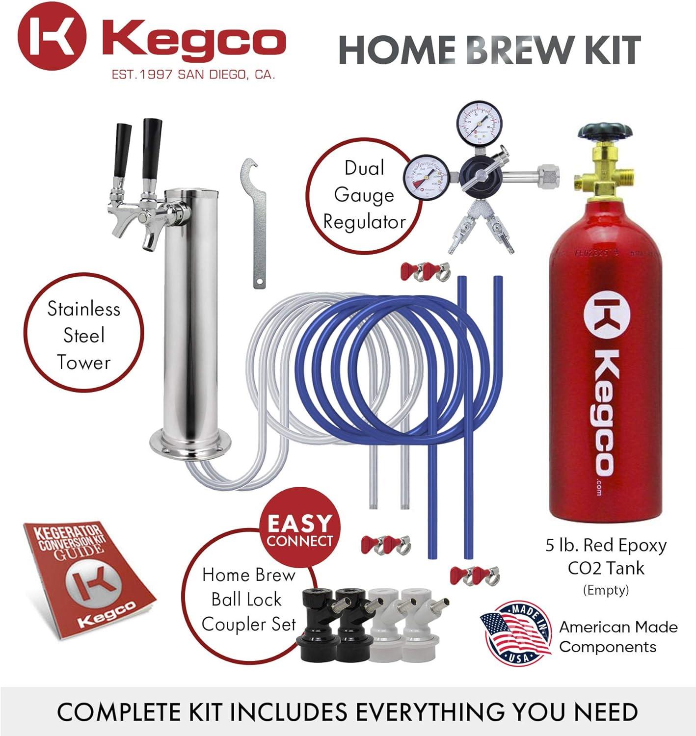 Kegco Kegco 5.6 Cubic Feet Dual Tap Freestanding Kegerator with Adjustable Temperature