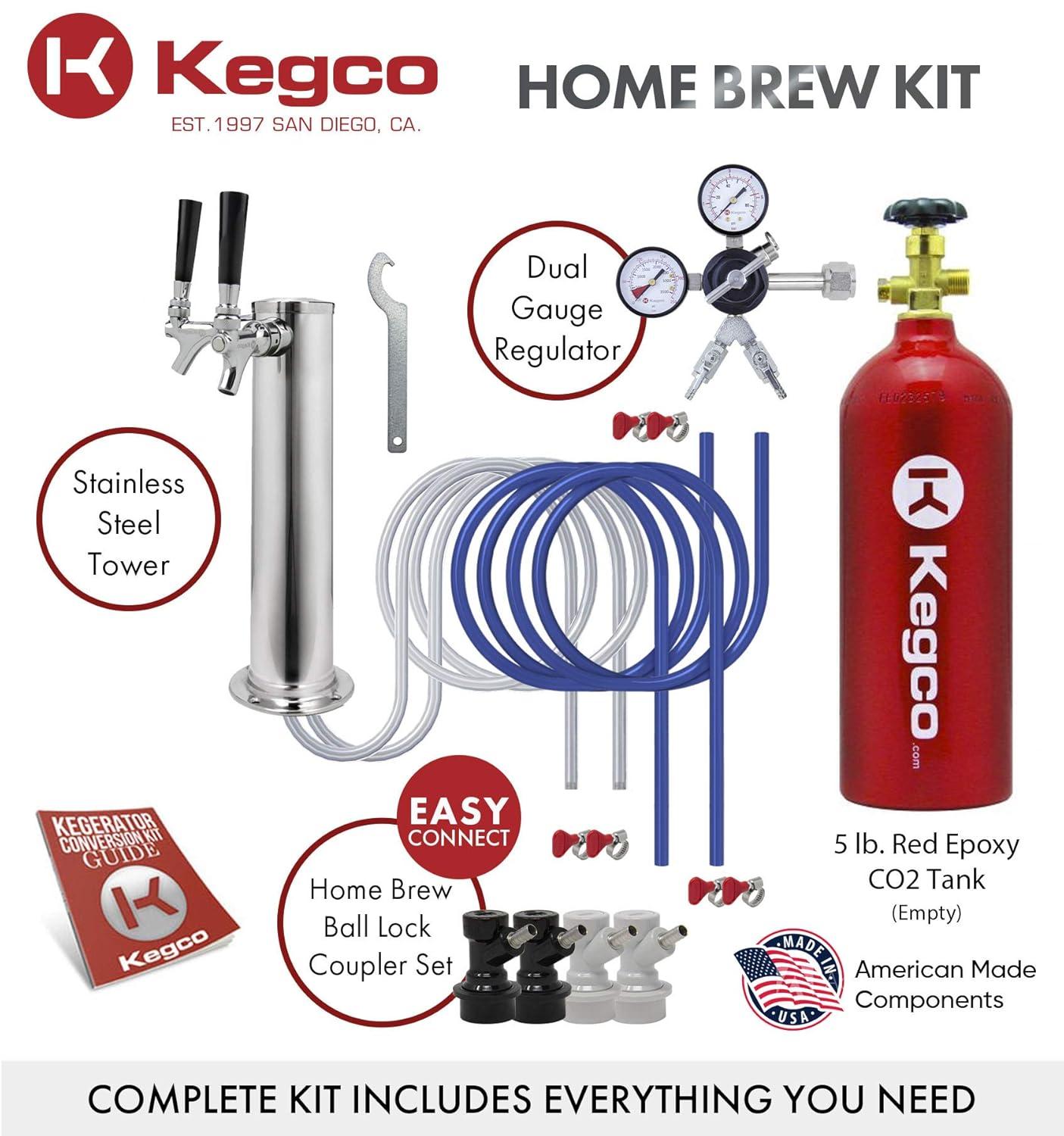 Kegco Kegco 5.6 Cubic Feet Dual Tap Freestanding Kegerator with Adjustable Temperature