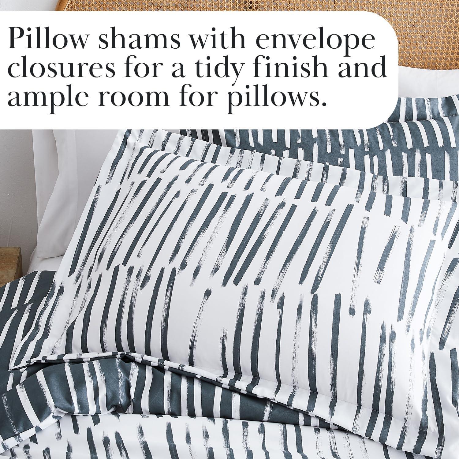 Southshore Fine Living, Inc. Spirit Collection Oversized King Duvet Cover Set, Printed Duvet Cover 3-Piece, Two Matching Shams (108 in Wide x 98 in Long), Charcoal, King/California King