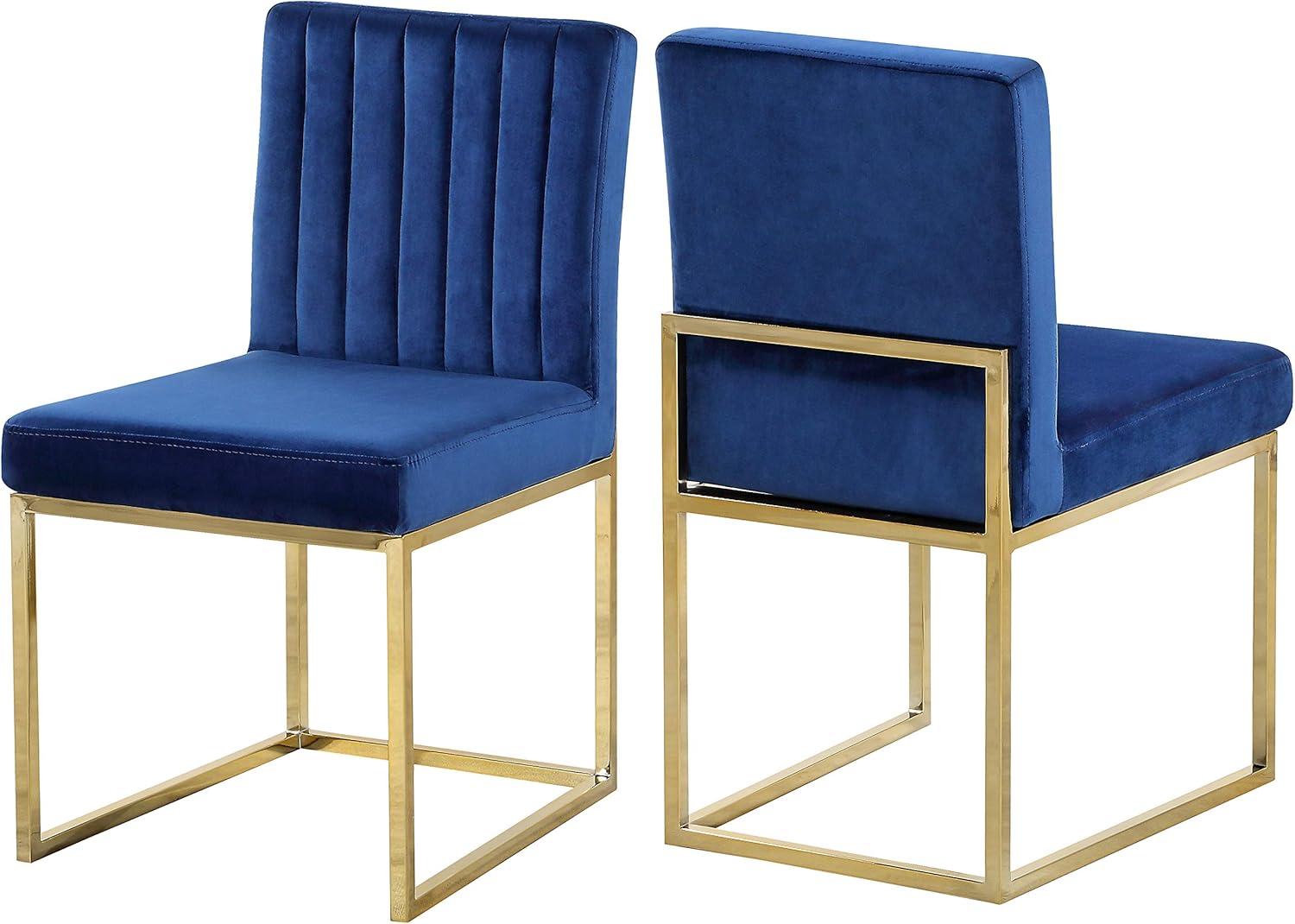 Meridian Furniture Giselle Navy Velvet Dining Chair (Set of 2)