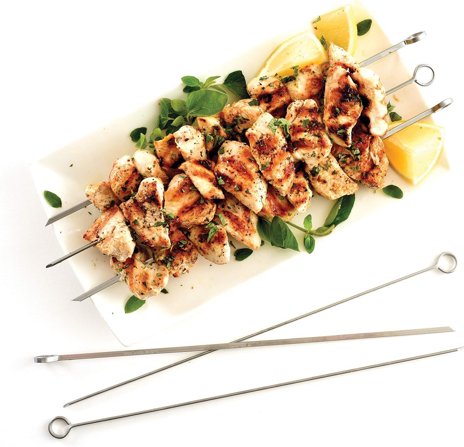 Norpro Stainless Steel 12-Inch Barbeque Skewers, Set of 6