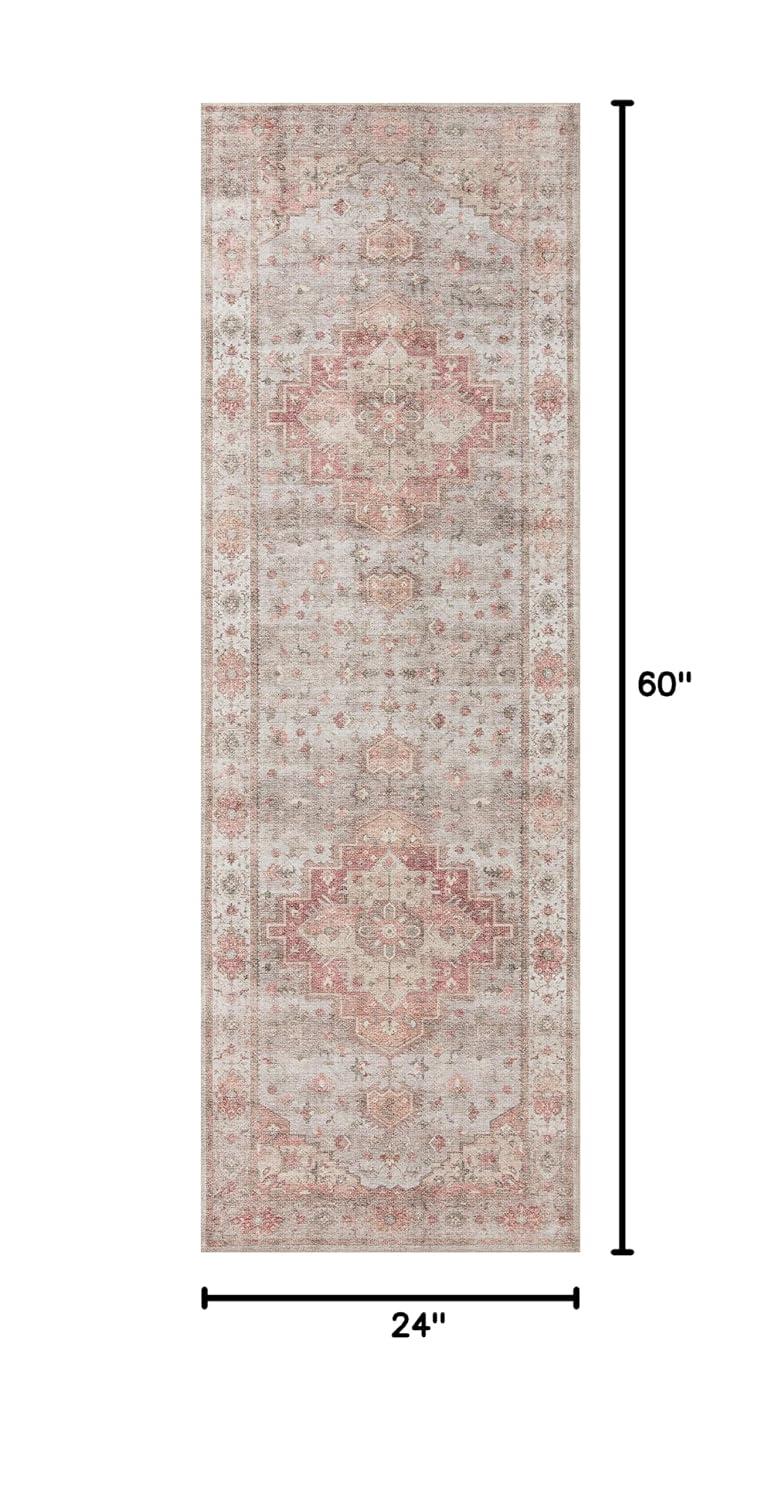 Loloi II Heidi Collection HEI-02 Dove / Spice, Oriental Area Rug 2'-0" x 5'-0"