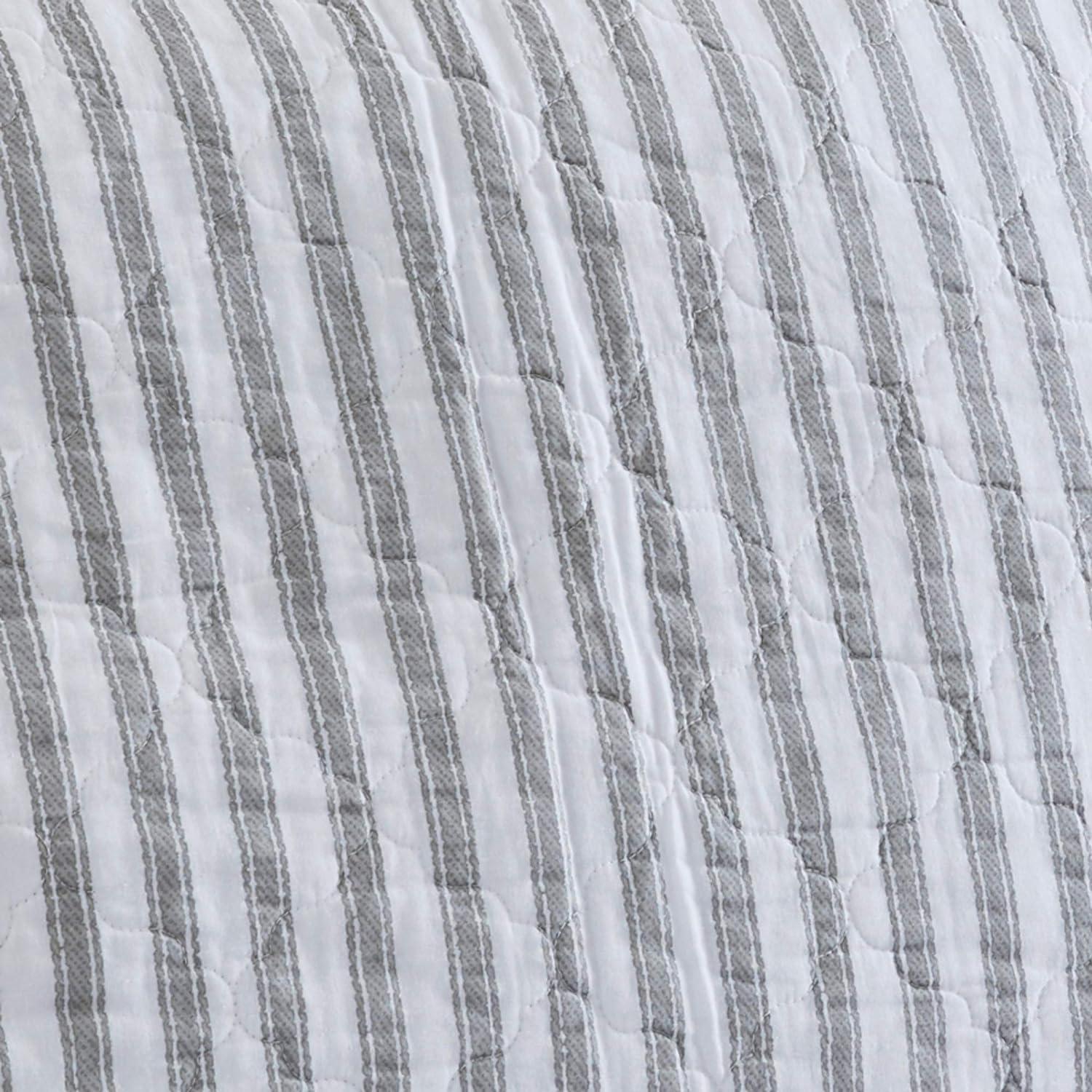 Stone Cottage Willow Way Ticking Stripe Grey Full/Queen Quilt Set