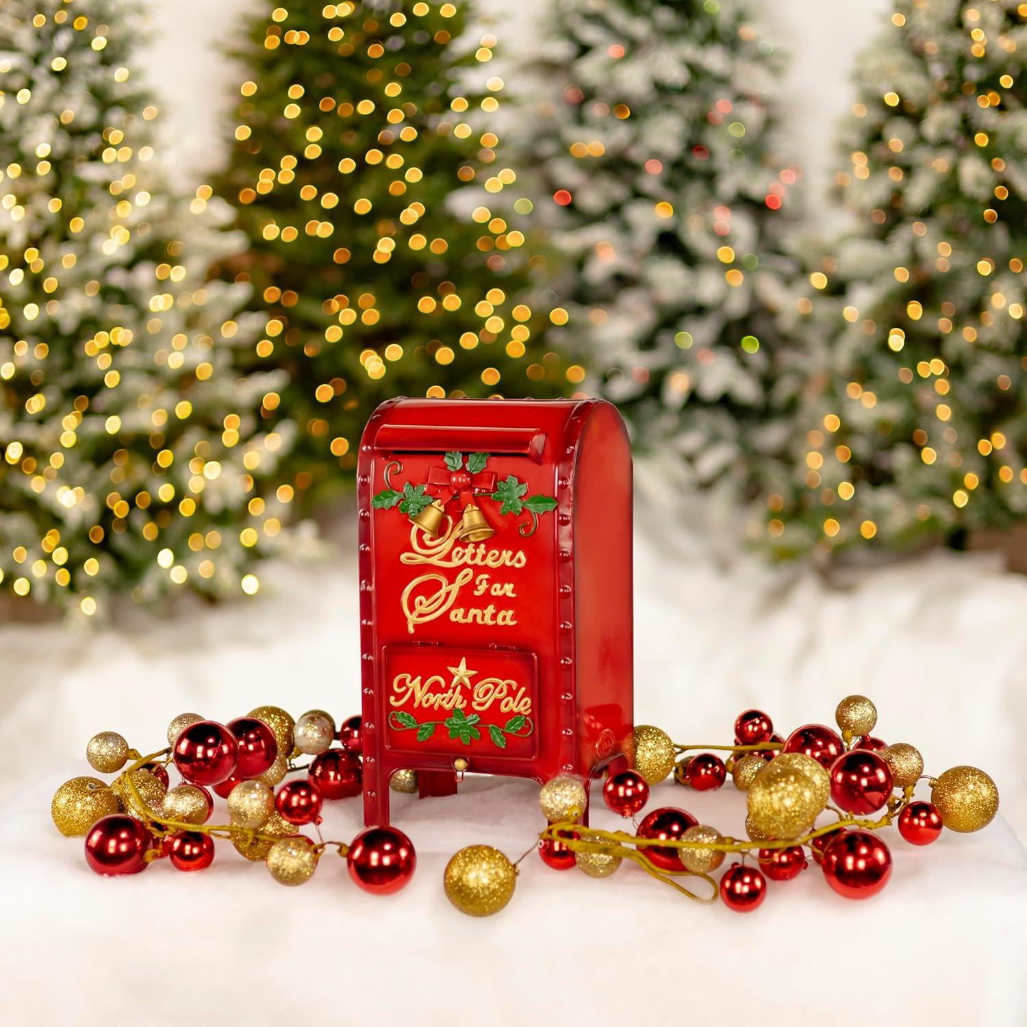 Red Metal Letters for Santa Christmas Mailbox Set