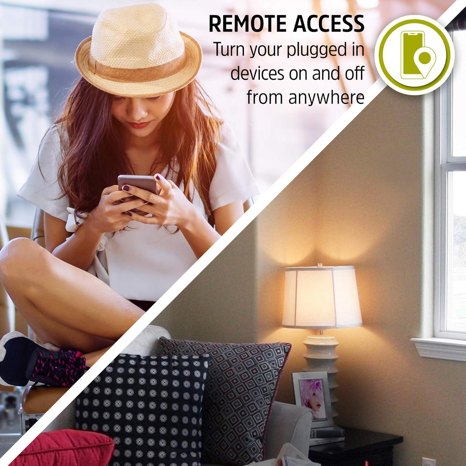 Energizer Smart Wi-Fi 15 Amp Wall Outlet Plug, Voice Control, Remote Access, Mobile App