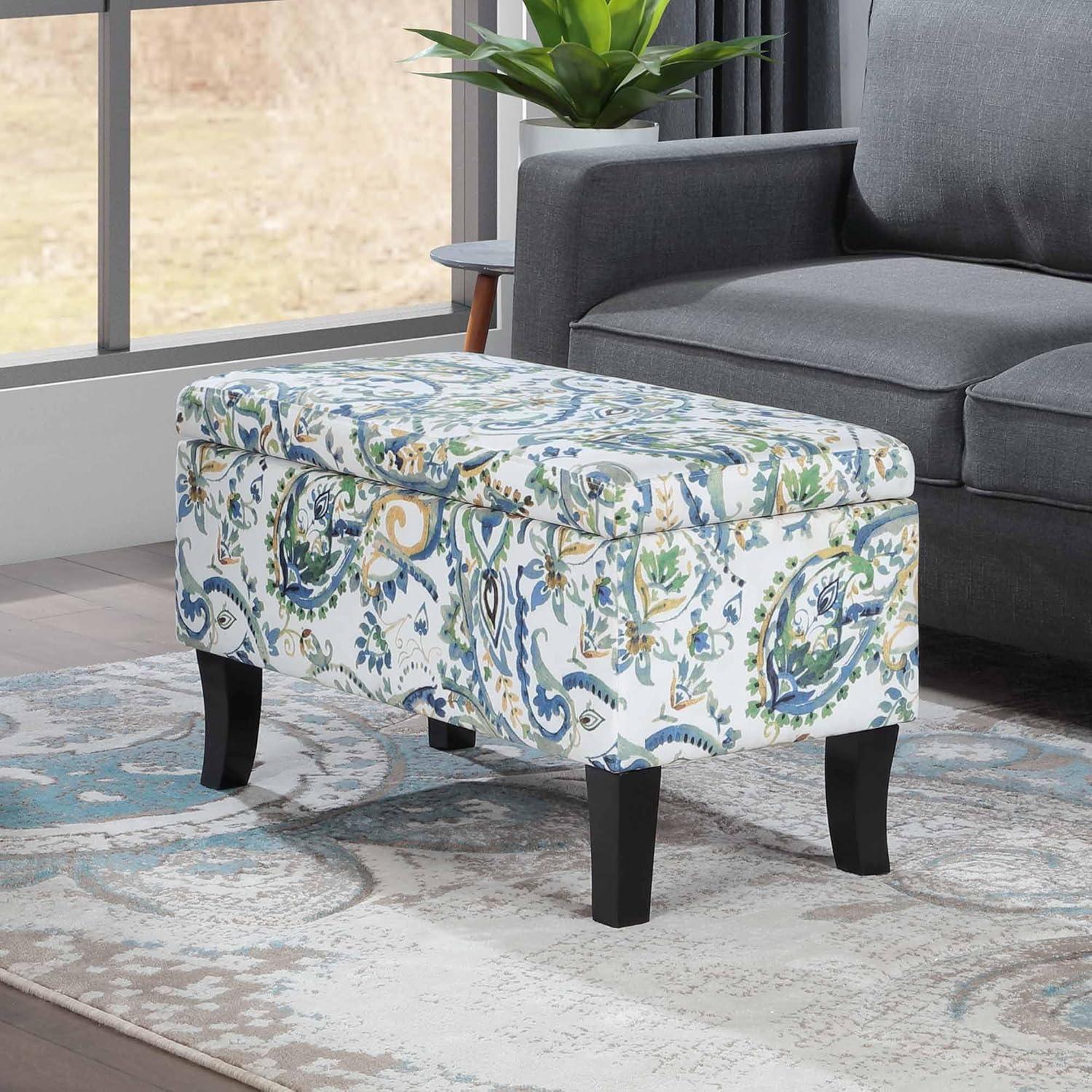 Convenience Concepts Designs4Comfort Winslow Storage Ottoman, Paisley Fabric