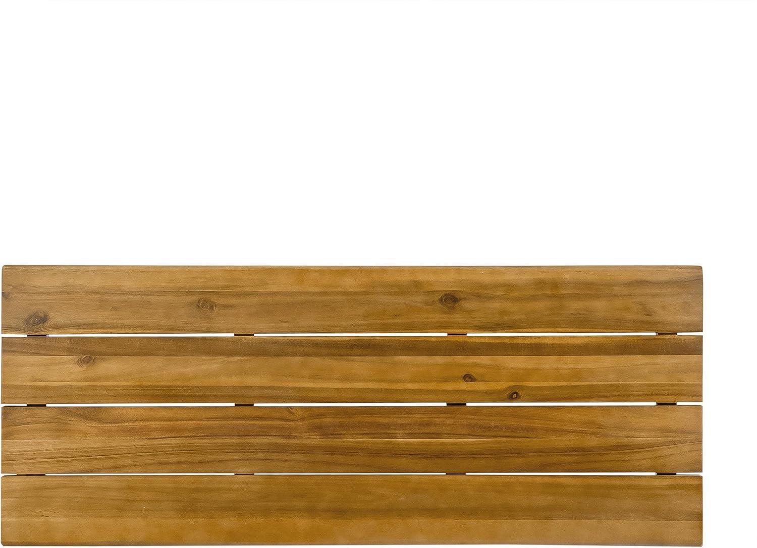 Union Rustic Loya Rectangular Acacia Wood Outdoor Bar Table