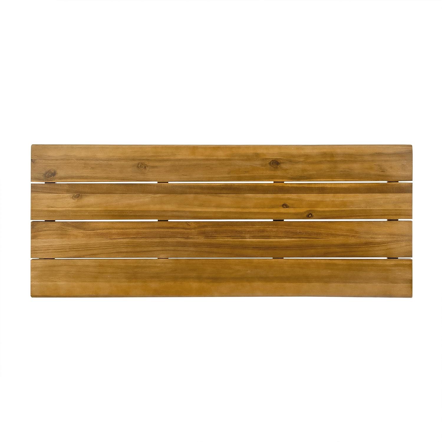 Union Rustic Loya Rectangular Acacia Wood Outdoor Bar Table