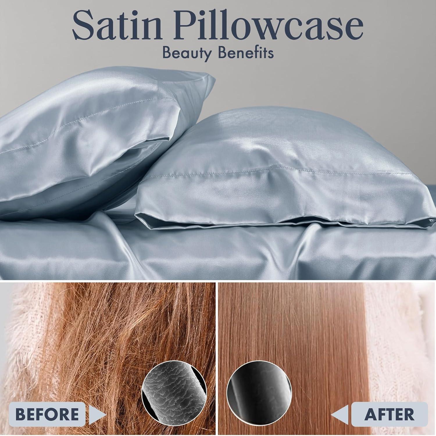 Madison Park Essentials Satin Luxury 2PC Pillowcases (Set of 2)