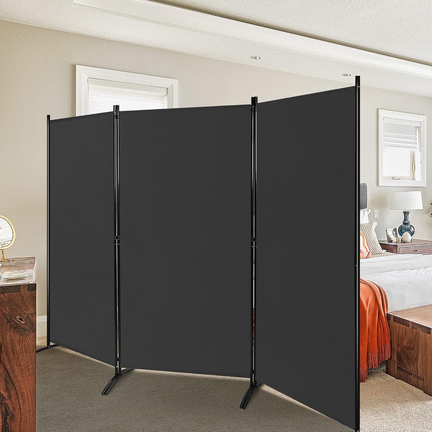 Costway 3-Panel Room Divider Folding Privacy Partition Screen for Office Room White\Black\Brown