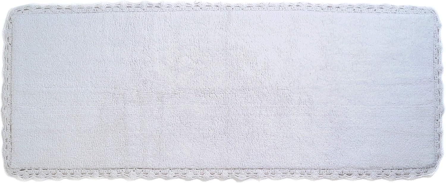 Provence Elegance White Crochet Bath Runner 22"x60"