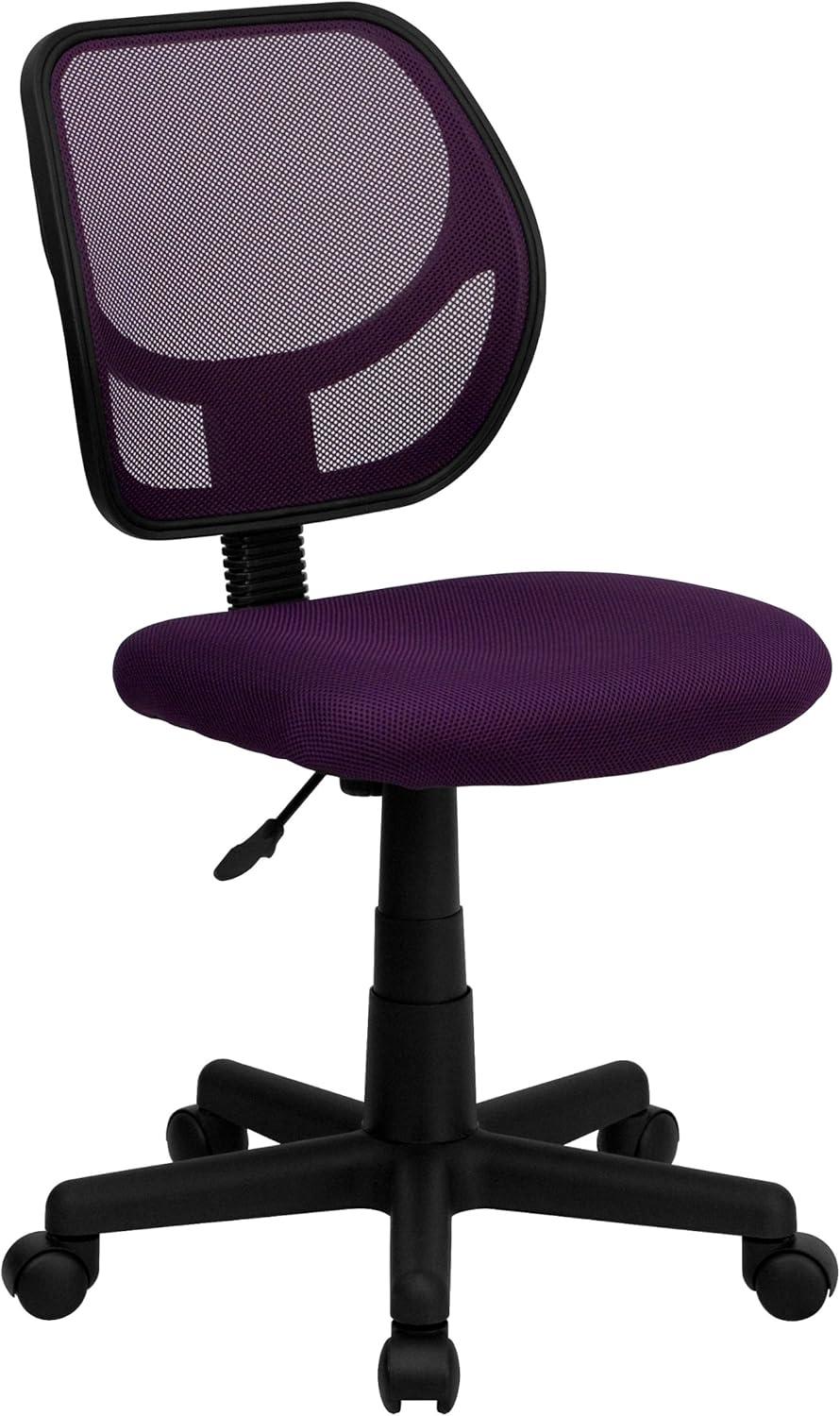 Flash Furniture Low Back Purple Mesh Swivel Task Office Chair