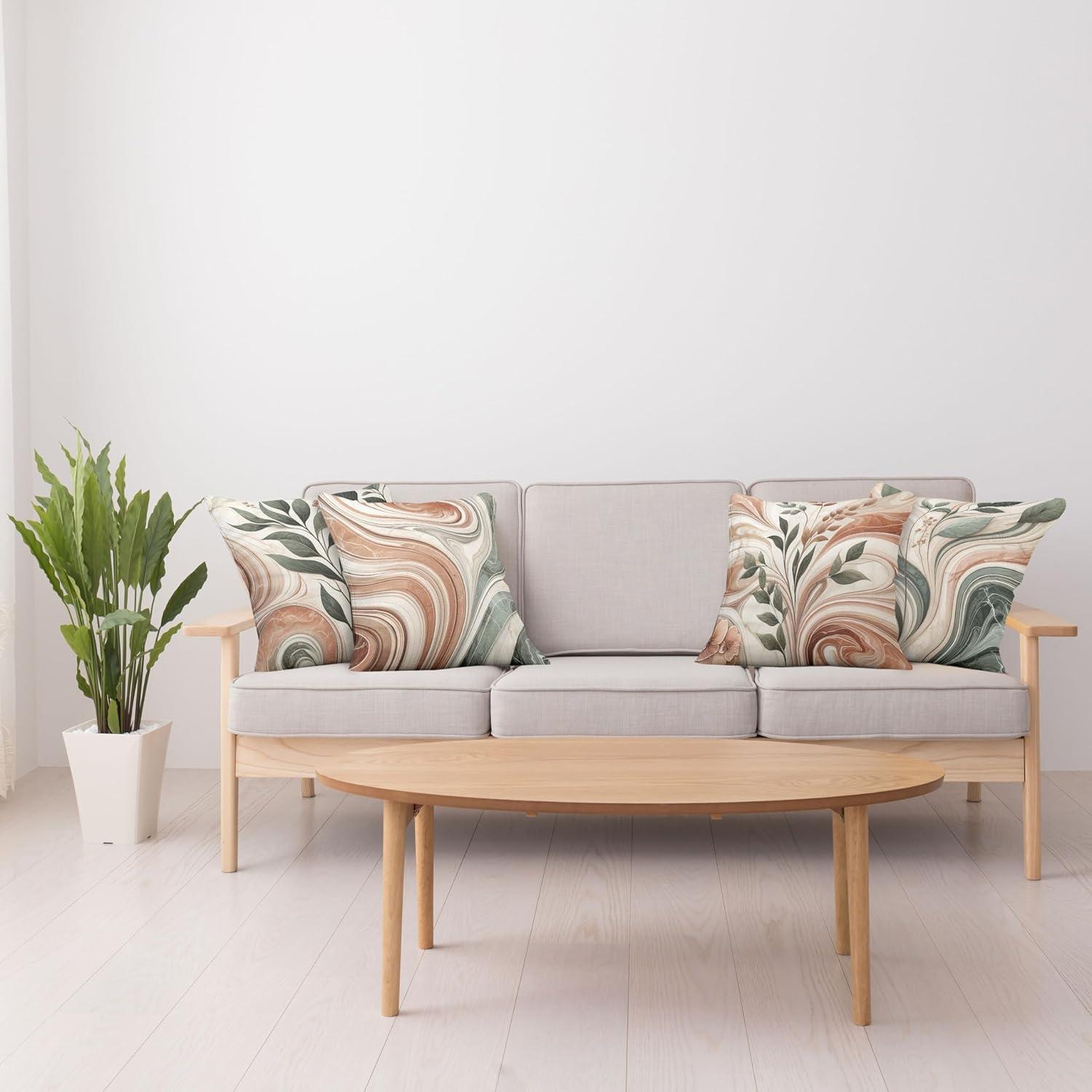 Ambesonne Floral Indoor/Outdoor Pillow Cover (Set of 4)