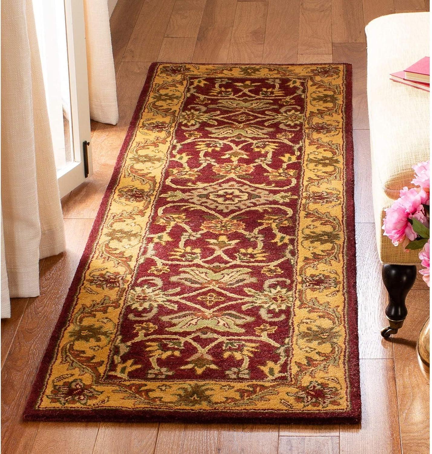 Golden Jaipur Green and Rust Wool Handmade Area Rug