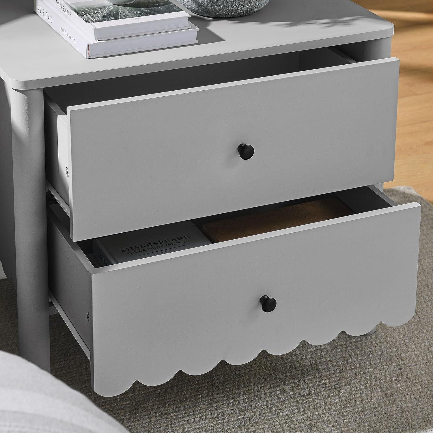 Modway Emmeline Scalloped 2-Drawer Nightstand