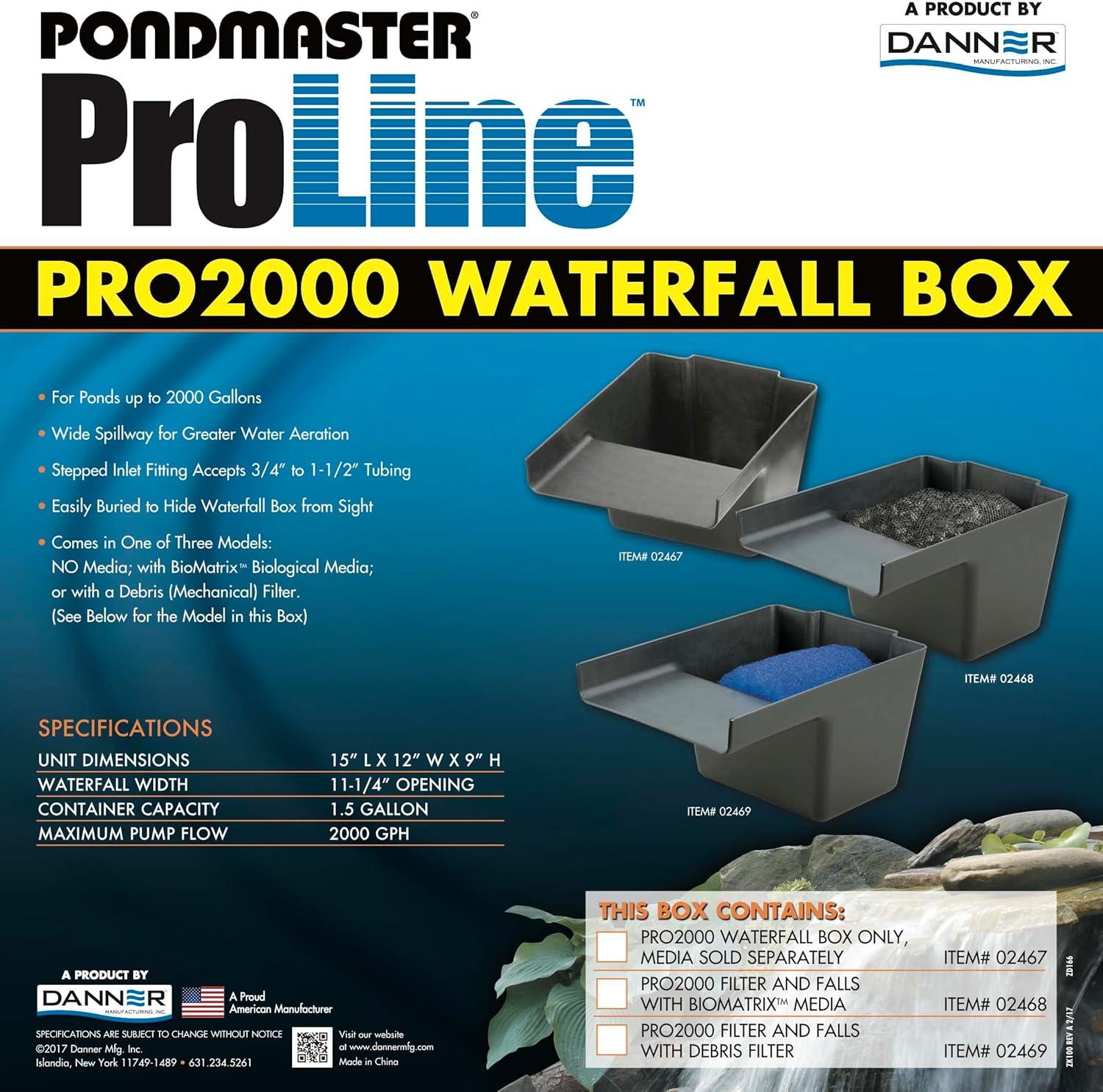 Black Plastic Garden Pond Waterfall Kit with 11" Spillway