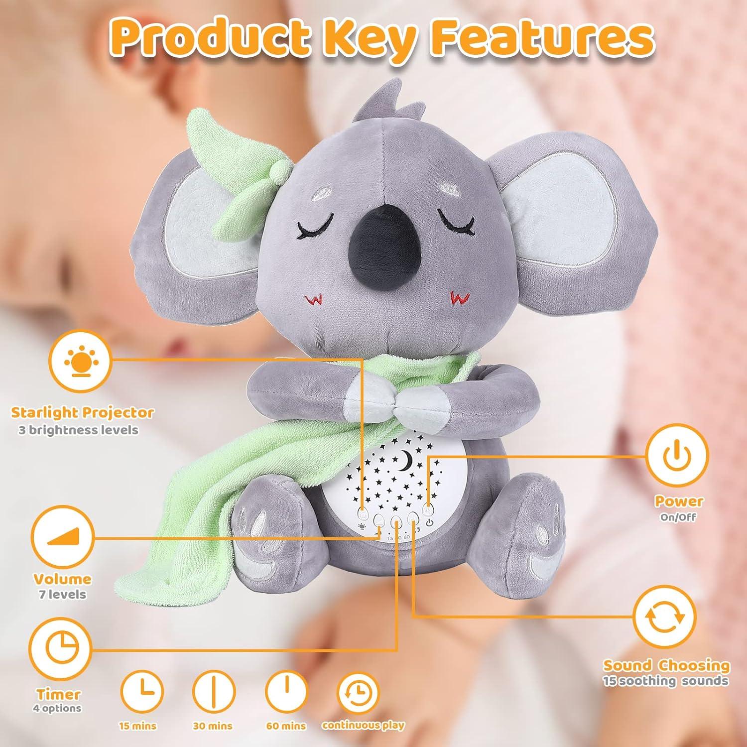 Portable Baby Soother with Projector, Night Light, 15 Lullabies, Auto-Off & Volume Control, Perfect for Newborns & Infants, Travel-Friendly