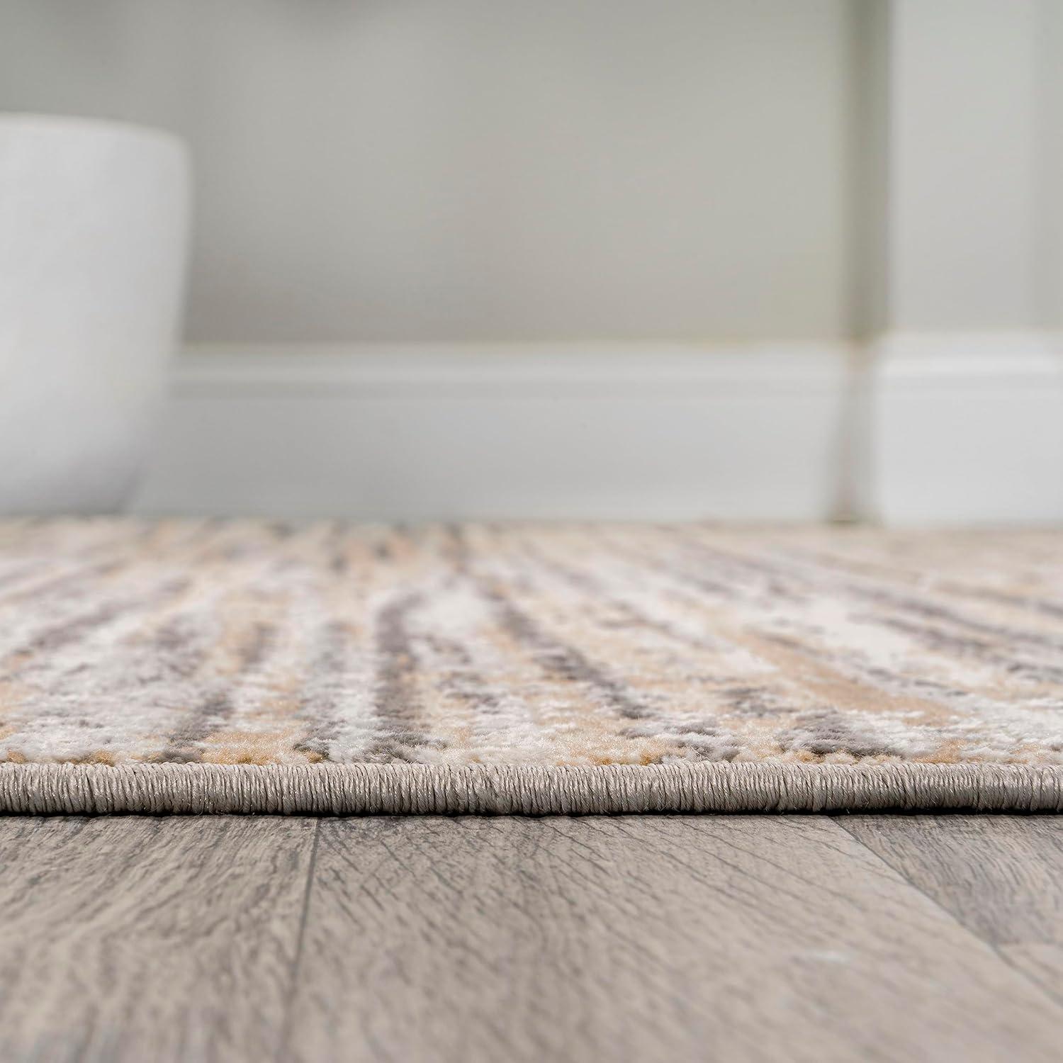 JONATHAN Y Loom Modern Strie'  Beige/Gray 3 ft. x 5 ft. Area Rug