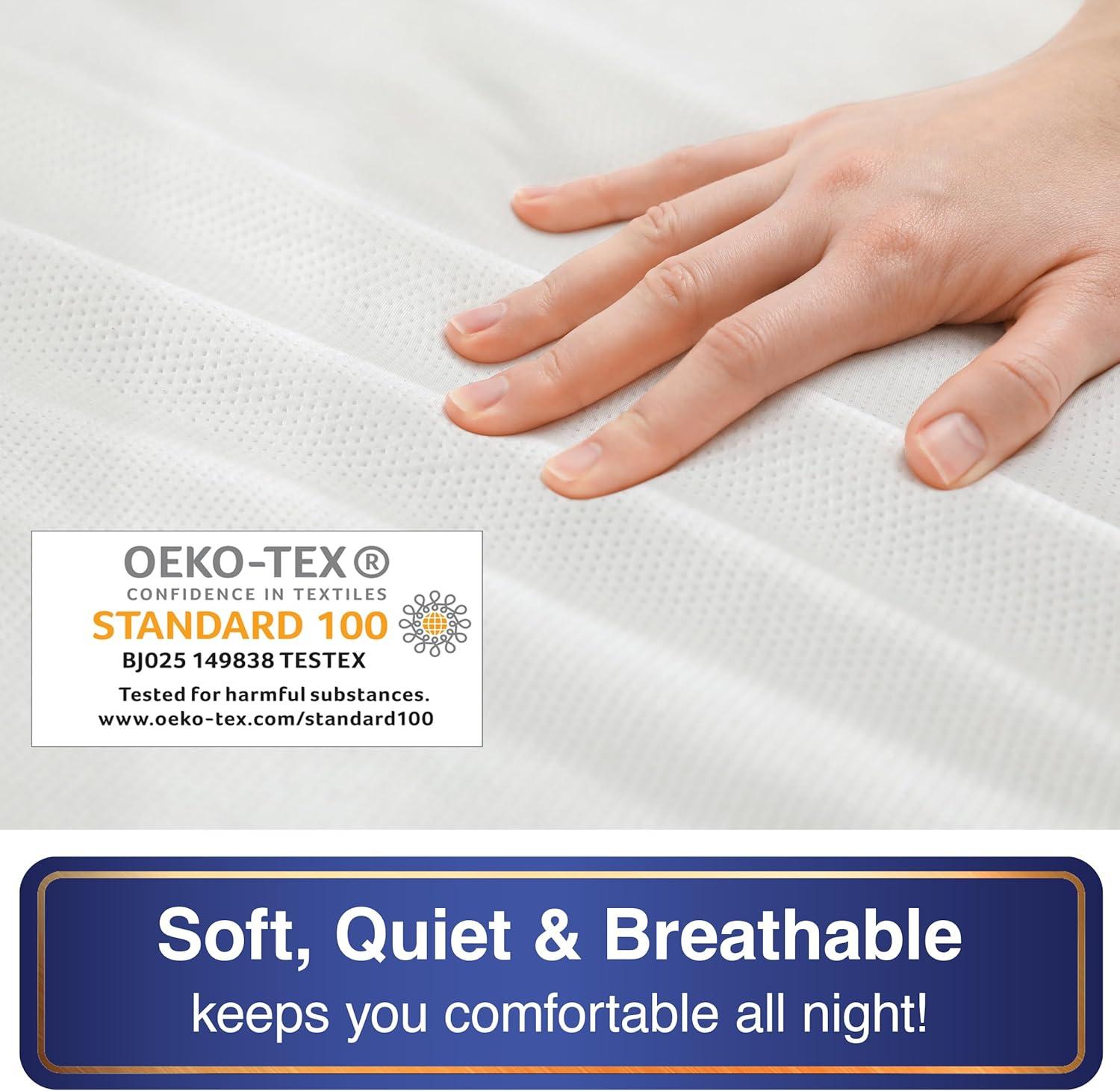All-in-One Bed Bug Blocker Water Resistant Zippered Mattress Protector, King