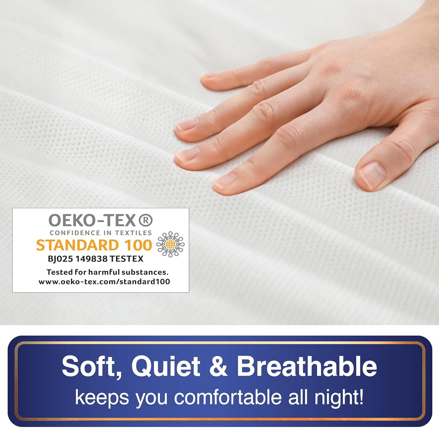 All-in-One Bed Bug Blocker Water Resistant Zippered Mattress Protector, Twin