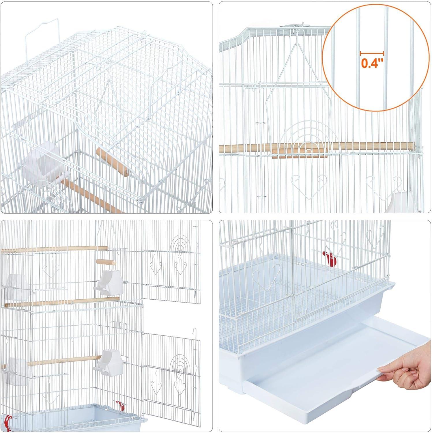 Yaheetech Open Top Metal Bird Cage Large Rolling Parrot Cage With Stand