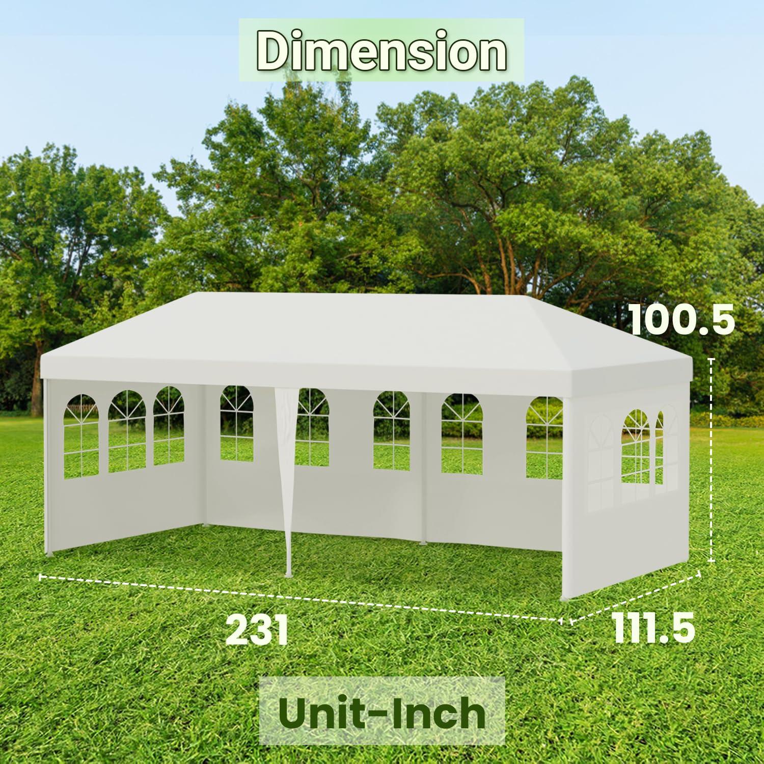 XF XINFENG 10'x10' Outdoor Wedding Party Canopy Tent, Camping Shelter Waterproof Outdoor Party Tent White Patio Gazebo Canopy Tents for BBQ Pavilion Canopy Cater Events