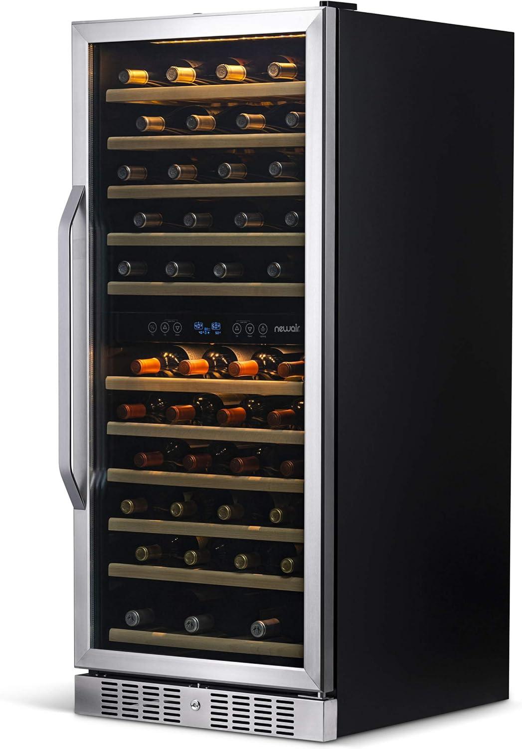 The Connoisseurs Reserve 24" 116 Bottle Wine Refrigerator Built-in or Freestanding Dual Zone in Stainless Steel