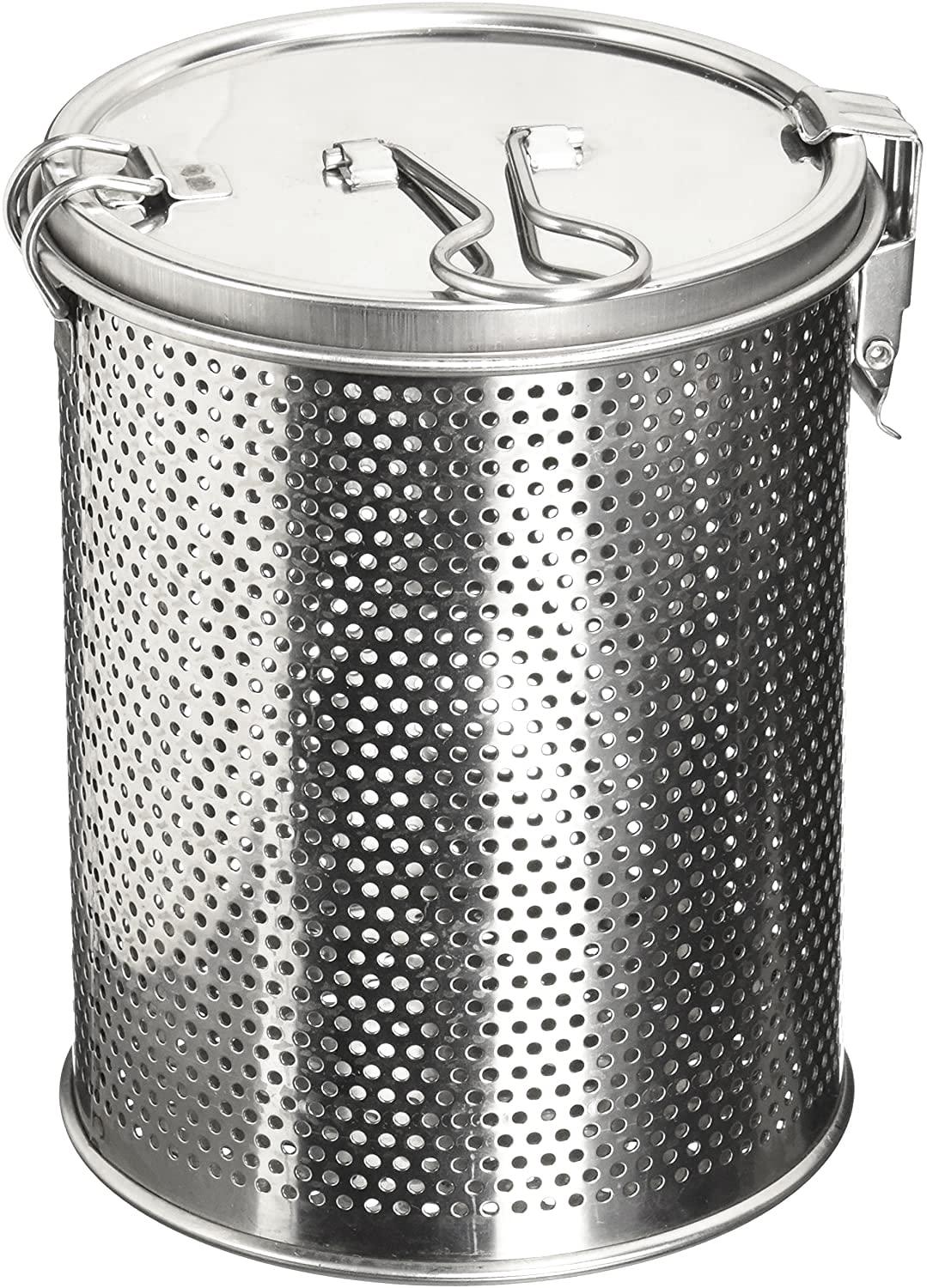 Commercial Grade D 3.9" X H 5.3" Genuine Stainless Steel 18/8 Perforated Strainer - One Touch Lock System - Restaurant & Home Use|Commercial Grade D. 3.9"x H. 5.3" - Genuine 18/8 Stainless Steel Perfo