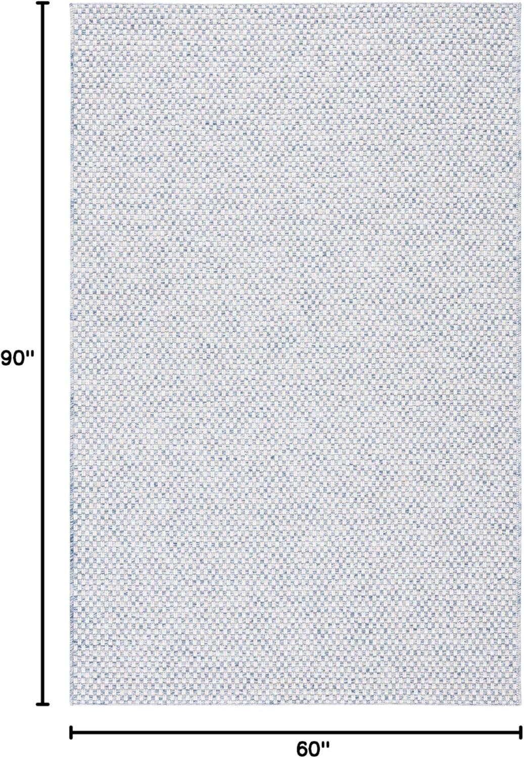 Sisal All-Weather SAW460 Power Loomed Indoor and Outdoor Area Rug - Blue/Ivory - 5'x7'6" - Safavieh.