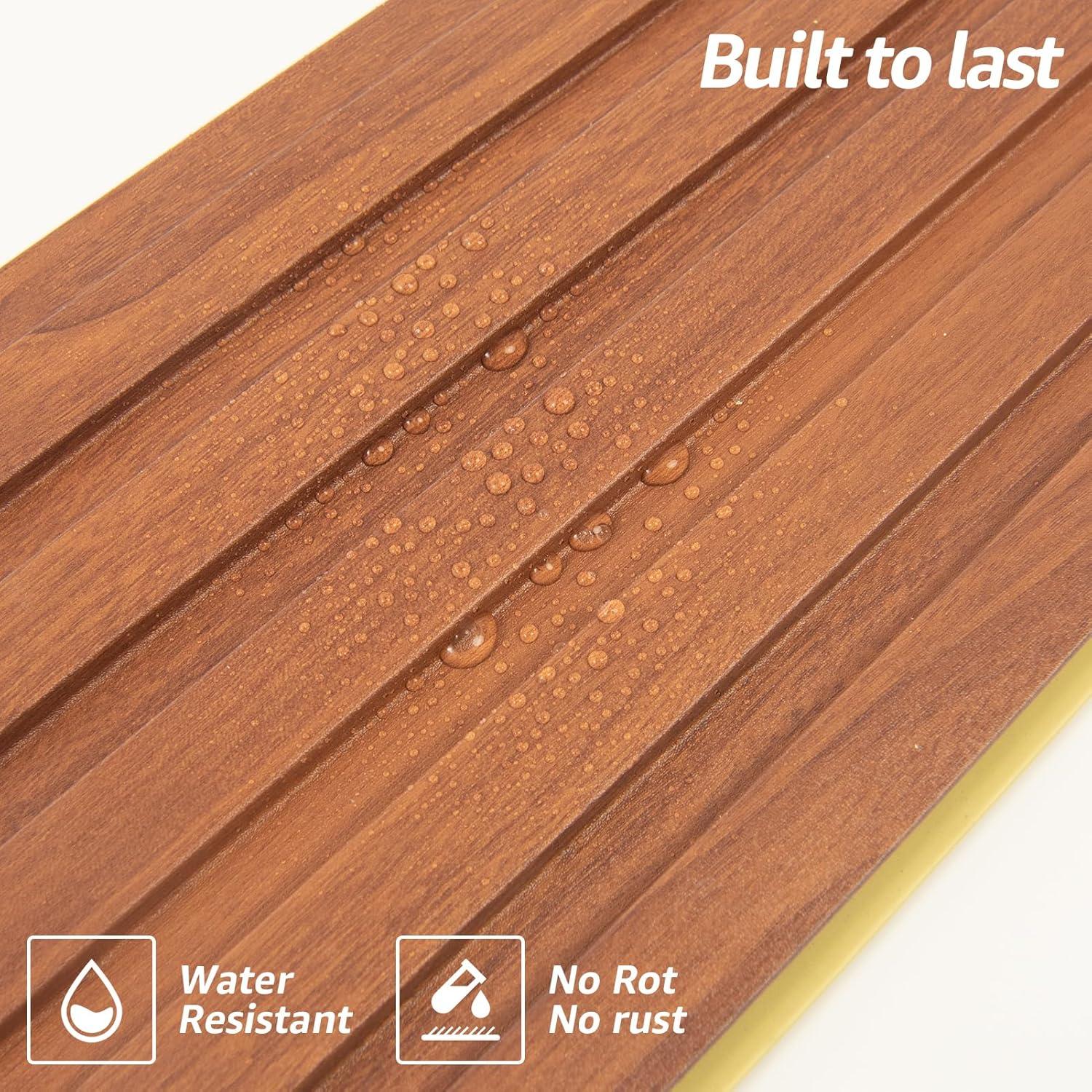 Teak 3D Textured WPC Wall Panels, 48 x 6 Inch, 16-Pack